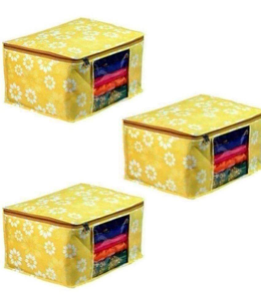     			Jewar Mandi - Yellow Non-Woven Fabric Garment Bag