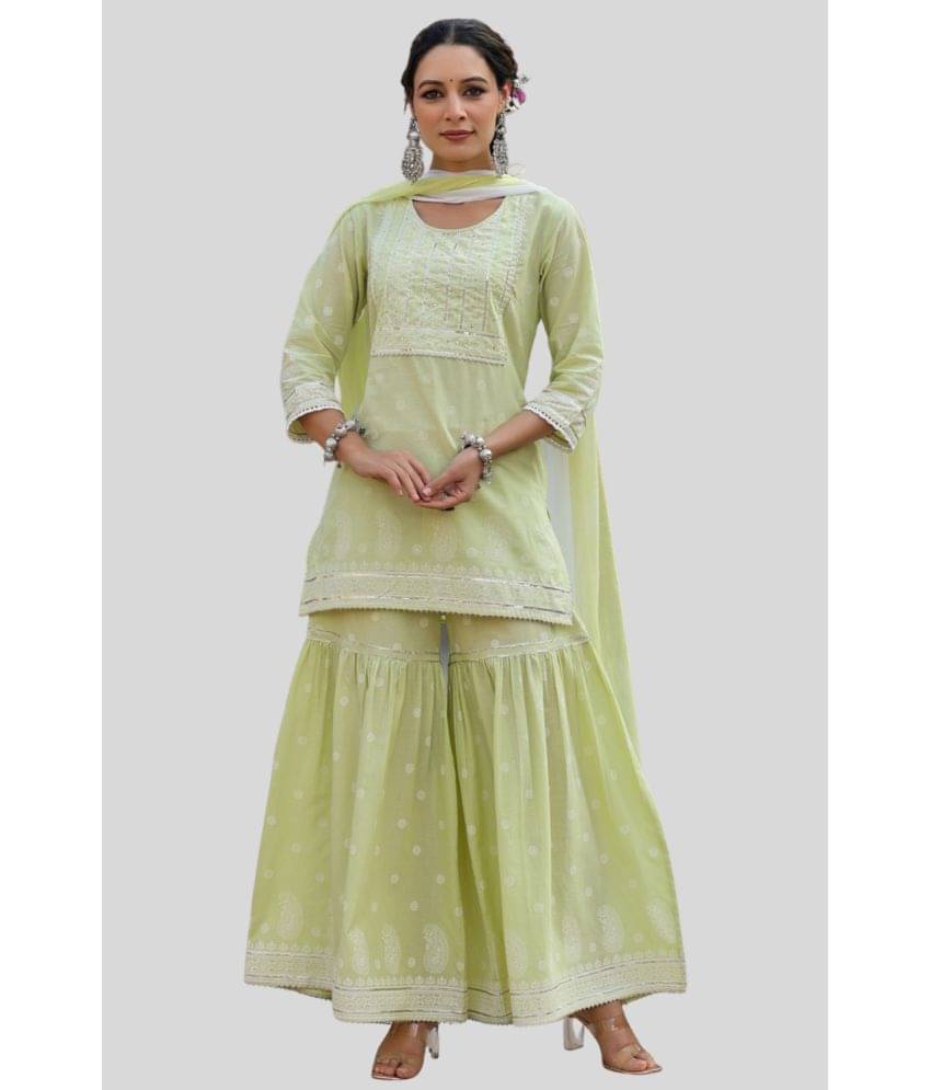 Juniper - Lime Green Straight Cotton Blend Women's Stitched Salwar Suit ( Pack of 1 )     			Juniper - Lime Green Straight Cotton Blend Women's Stitched Salwar Suit ( Pack of 1 )