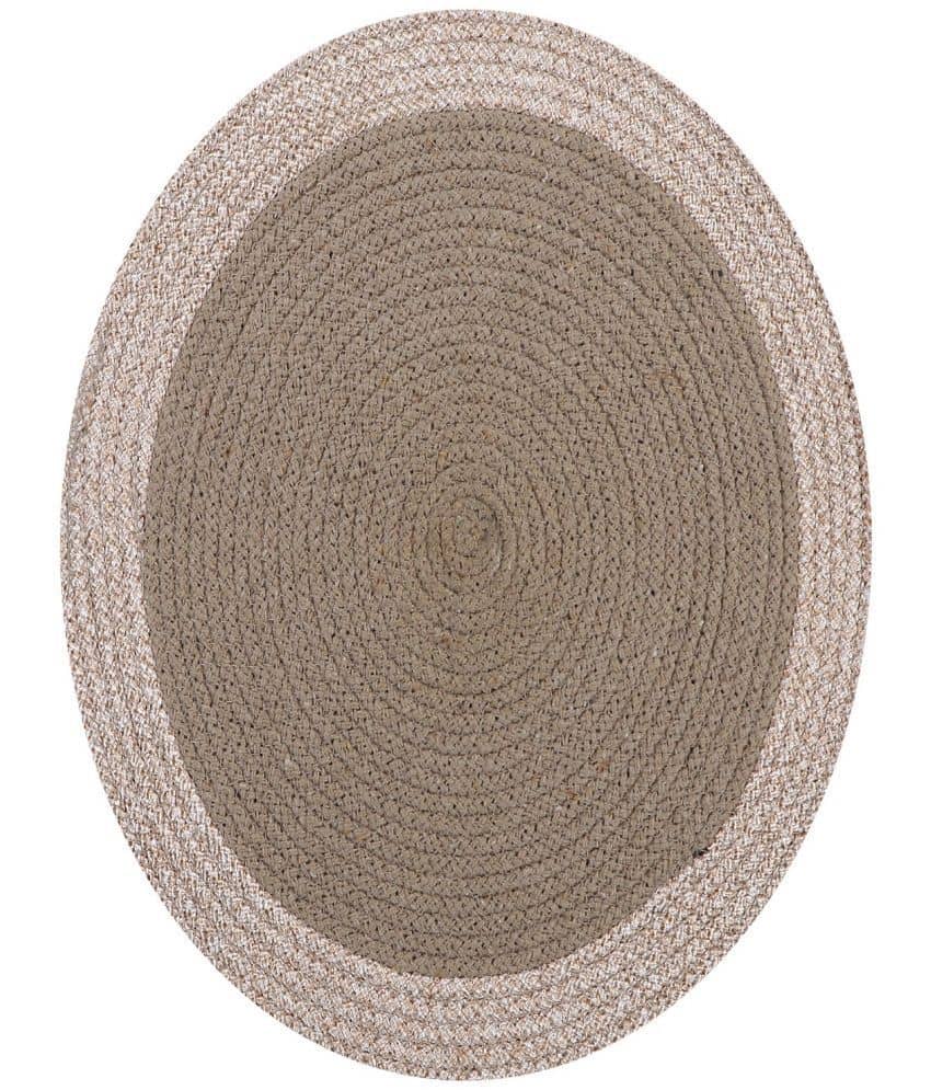 LADLI JEE Cotton Solid Round Table Mats ( 31 cm x 31 cm ) Pack of 2 - Beige
