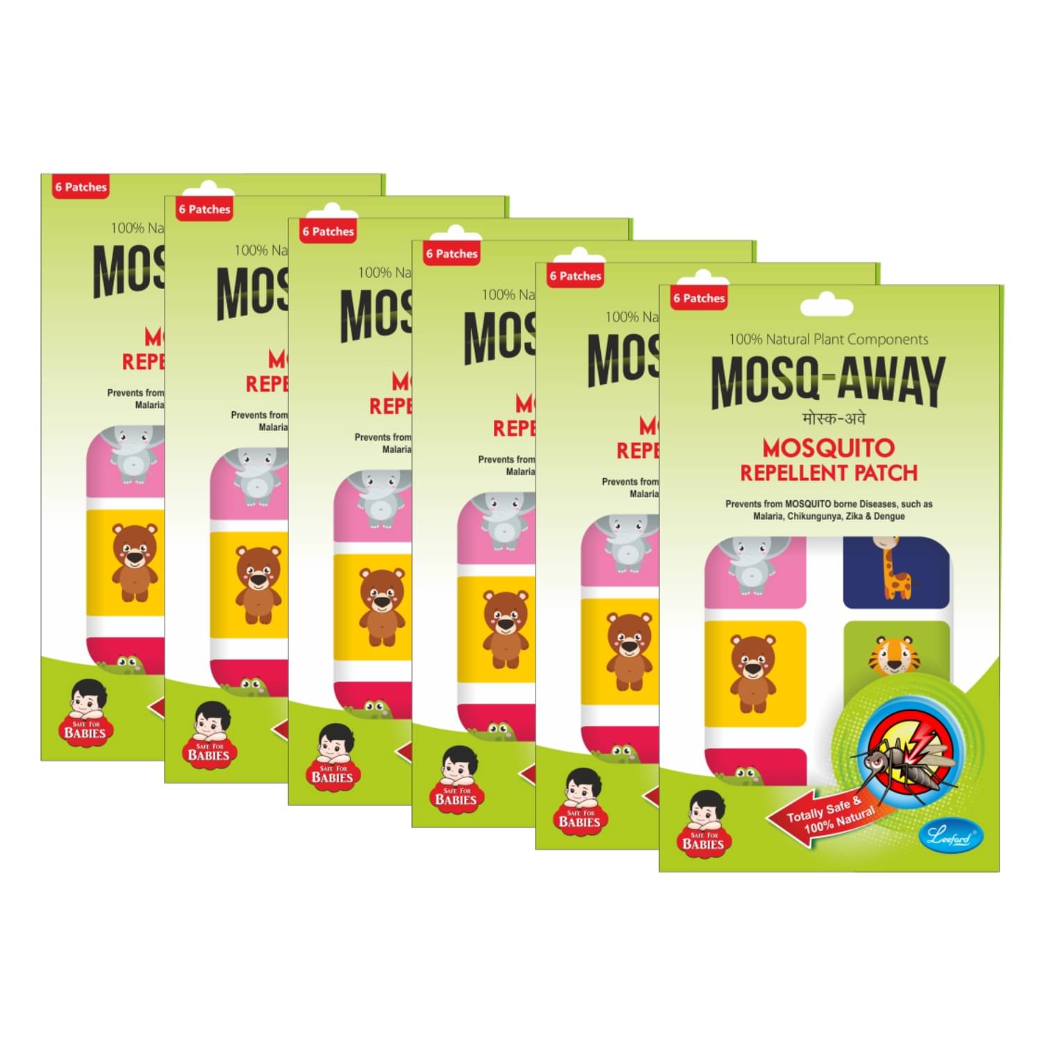     			Leeford Mosq-Away Mosquito Repellent Patch | Safe and Effective Protection | Pack of 6
