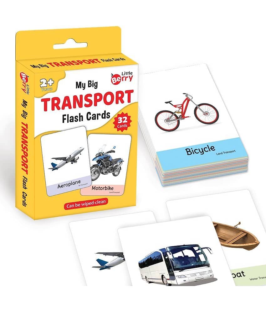 Little Berry Big Flash Cards for Kids: Transport | 32 Double-sided Picture Cards, Durable & Water Resistant | Early Learning and Development Toy for Preschoolers & Toddlers 2-6 Years | Can Be Wiped & Cleaned - Toys and Games | Buy online on ZillyBuy