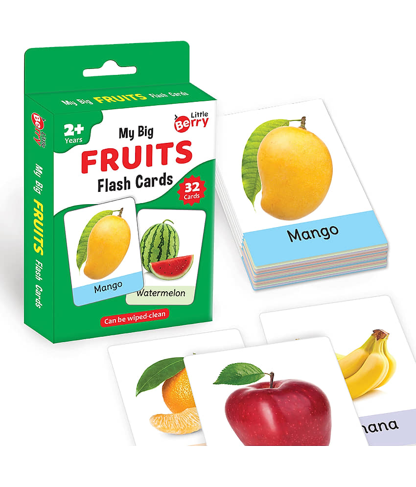 Little Berry Big Flash Cards for Kids: Fruits | 32 Double-sided Picture Cards, Durable & Water Resistant | Early Learning and Development Toy for Preschoolers & Toddlers 2-6 Years | Can Be Wiped & Cleaned - Toys and Games | Buy online on ZillyBuy