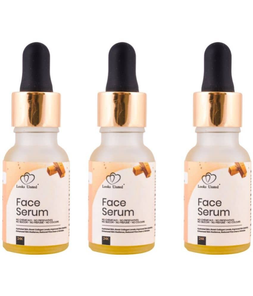 Looks United 24k Gold Face Serum Pack Of 3 (15ml Each)