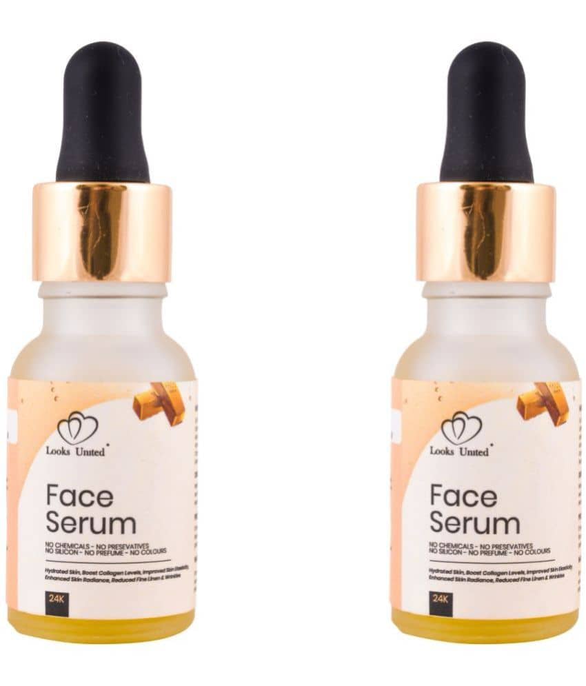 Looks United 24k Gold Face Serum Pack Of 2 (15ml Each)