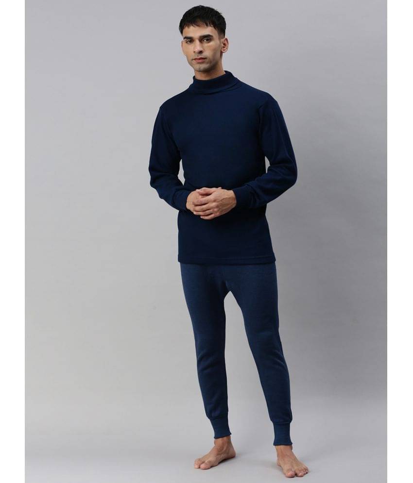 Lux Cottswool Pack of 1 Cotton Blend Thermal Sets For Men's ( Blue ) Lux Cottswool Pack of 1 Cotton Blend Thermal Sets For Men's ( Blue )