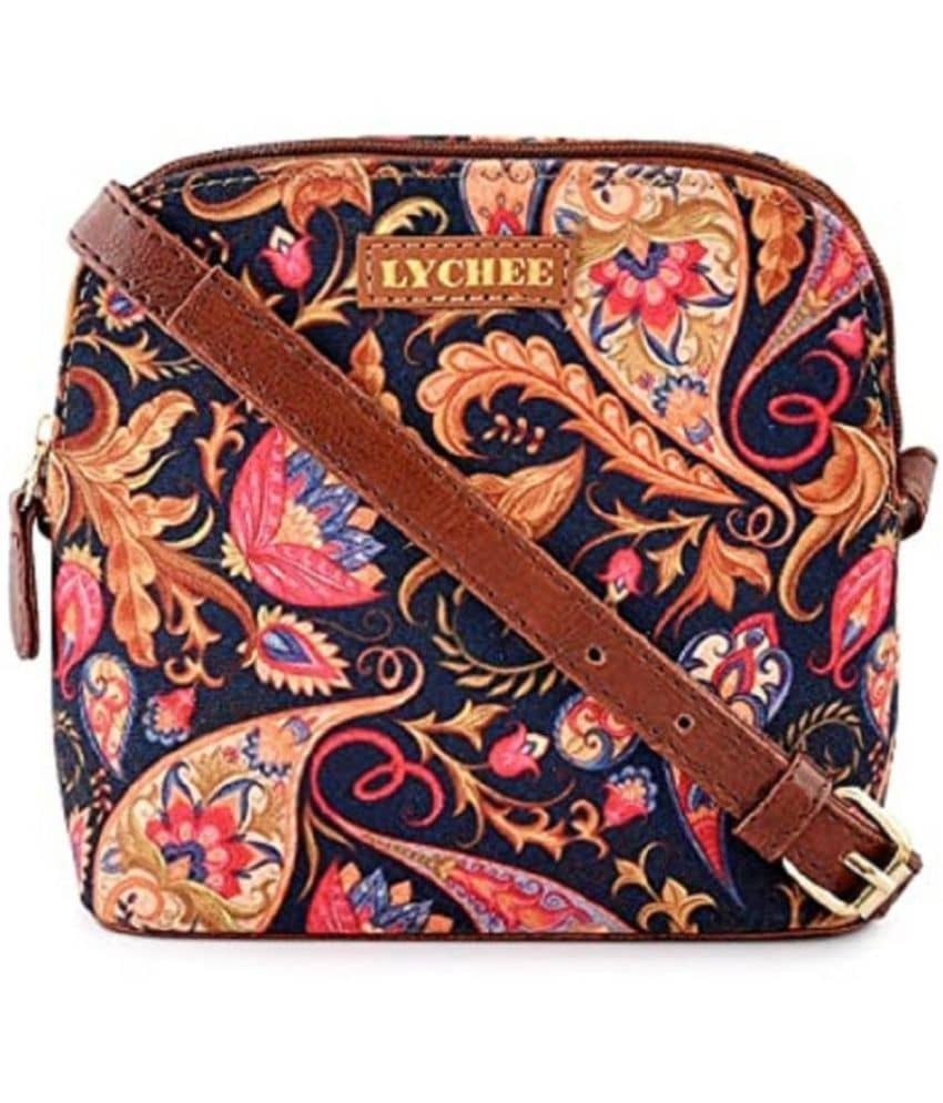 Lychee Bags Sling Bag Canvas Set of 1 ( Black ) - Handbags | Buy online on ZillyBuy