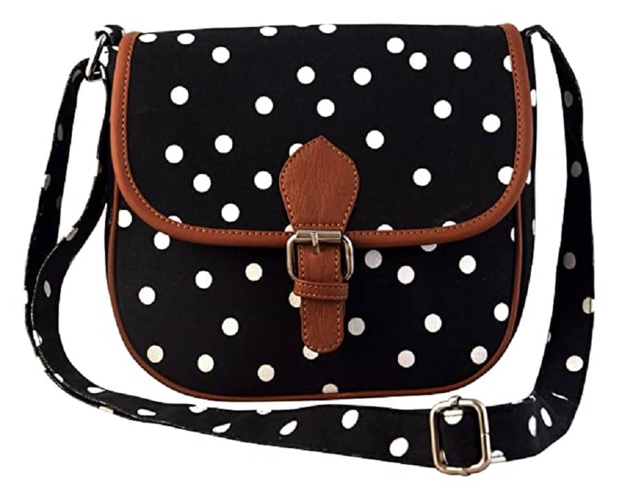     			Lychee Bags Sling Bag Canvas Set of 1 ( Black )