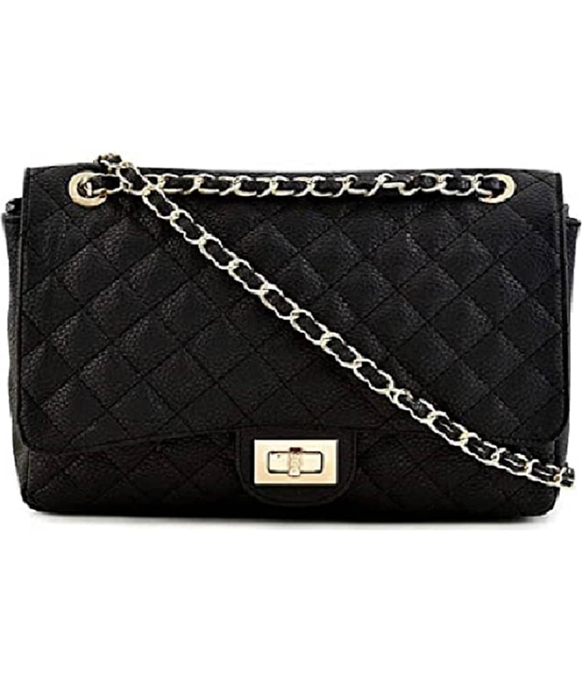 Lychee Bags Sling Bag PU Set of 1 ( Black ) - Handbags | Buy online on ZillyBuy