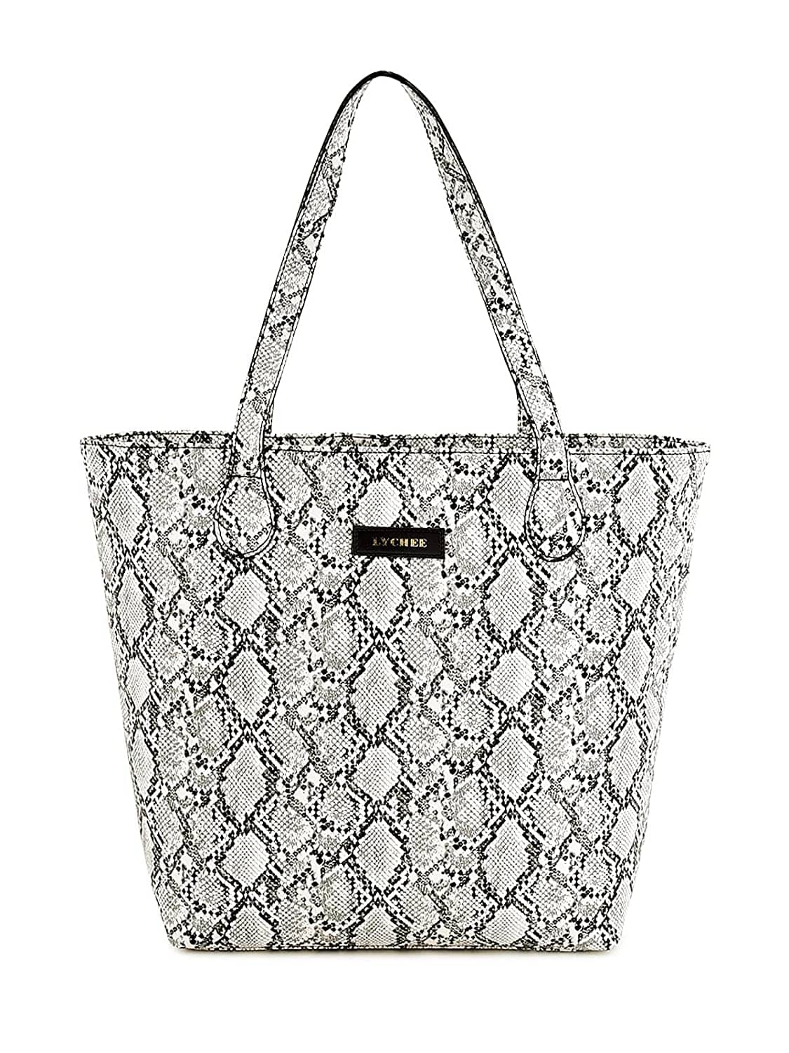     			Lychee Bags Handheld PU Set of 1 ( White )