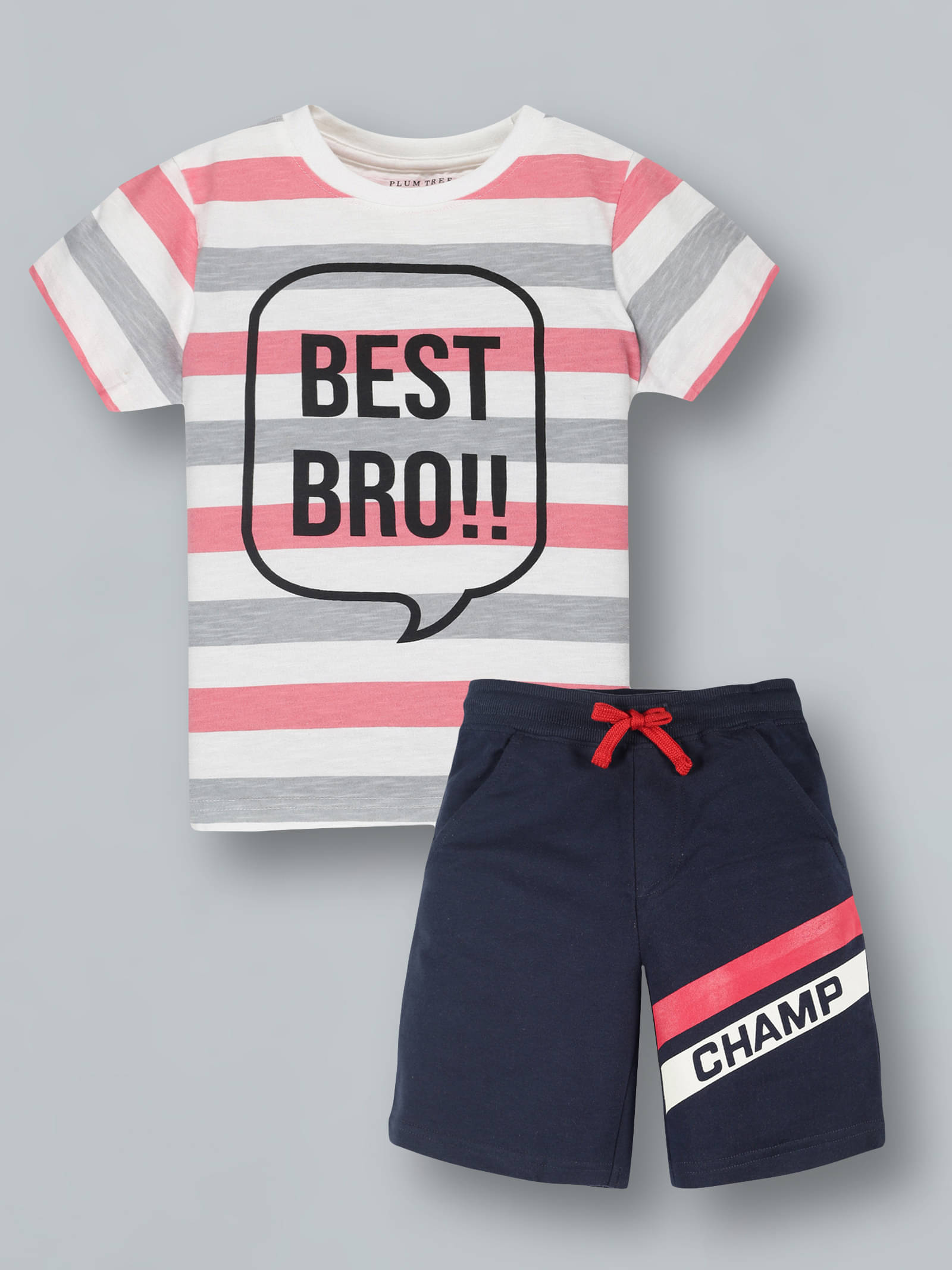 PLUM TREE Pack of 2 Boys Cotton Blend T-Shirt & Shorts Set ( Multicolor ) PLUM TREE Pack of 2 Boys Cotton Blend T-Shirt & Shorts Set ( Multicolor )