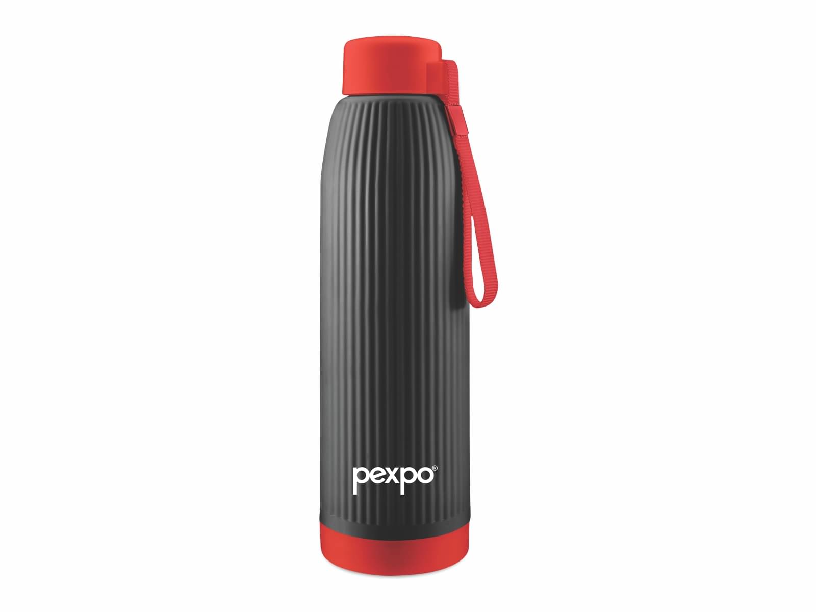     			PEXPO 700 ml PU Insulated 4 Hours Warm And Cold School Kids Bottle (Red, Easy Grip)