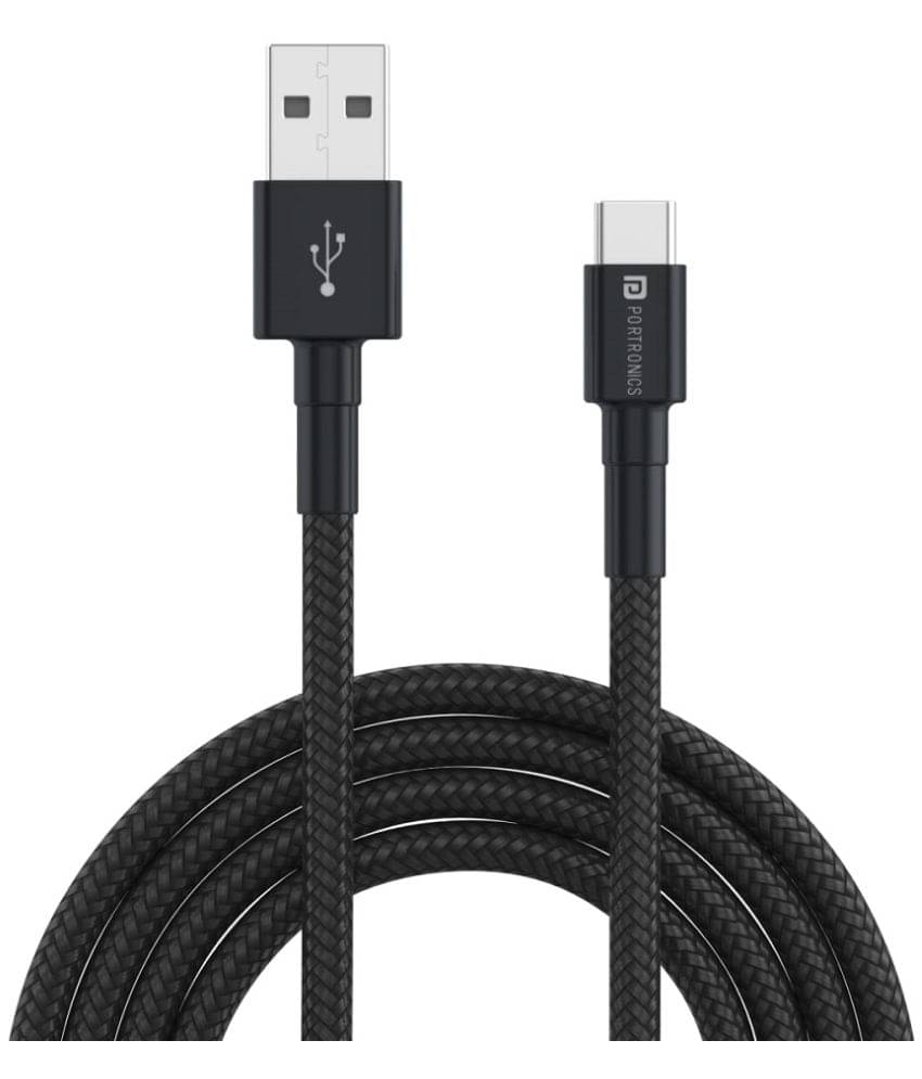     			Portronics - Black 3A Type C Cable 1 Meter