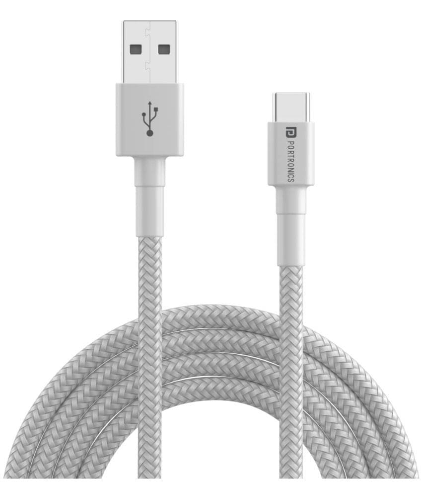     			Portronics - White 3A Type C Cable 1 Meter
