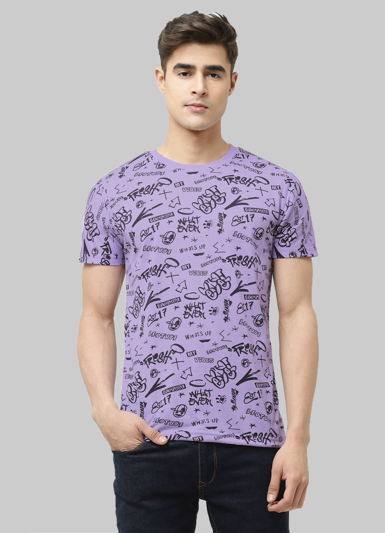Trond - Purple Cotton Blend Regular Fit Men's T-Shirt ( Pack of 1 )