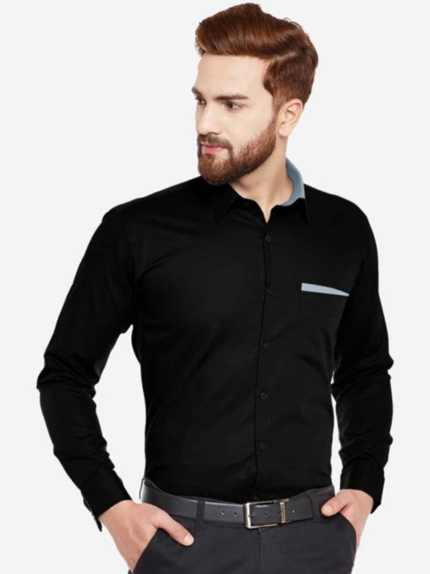VERTUSY - Black 100% Cotton Regular Fit Men's Casual Shirt ( Pack of 1 )     			VERTUSY - Black 100% Cotton Regular Fit Men's Casual Shirt ( Pack of 1 )