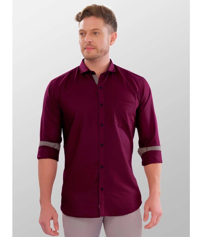 VERTUSY - Maroon 100% Cotton Regular Fit Men's Casual Shirt ( Pack of 1 )