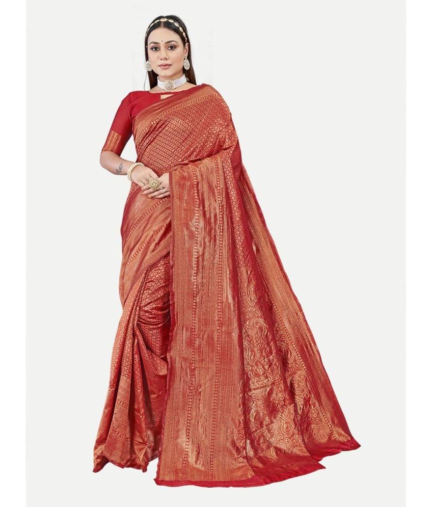 tavas Georgette Printed Saree With Unstitched Blouse Piece ( Red ) tavas Georgette Printed Saree With Unstitched Blouse Piece ( Red )