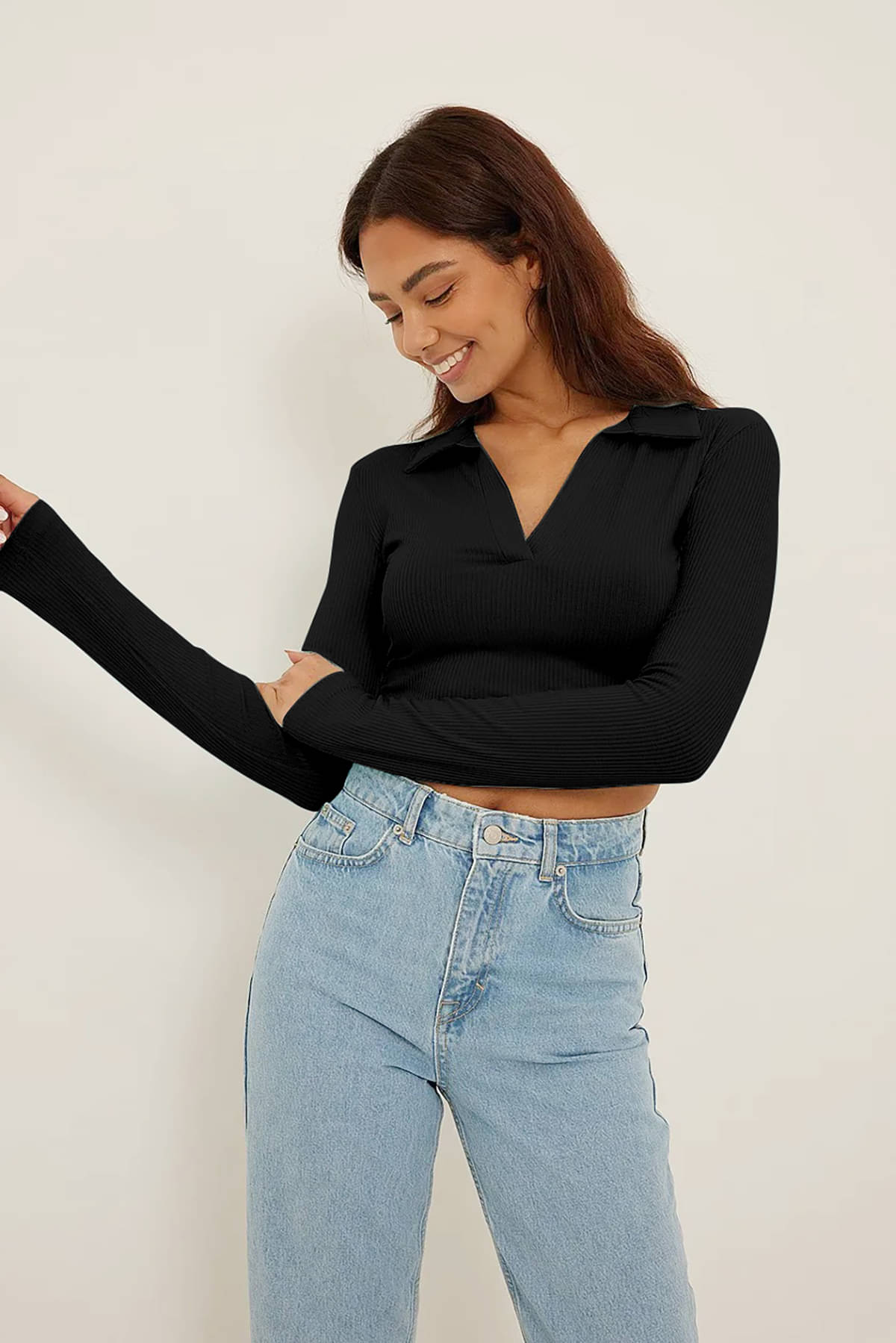 AUSK Women's Cotton Blend Crop Top ( Black ) AUSK Women's Cotton Blend Crop Top ( Black )