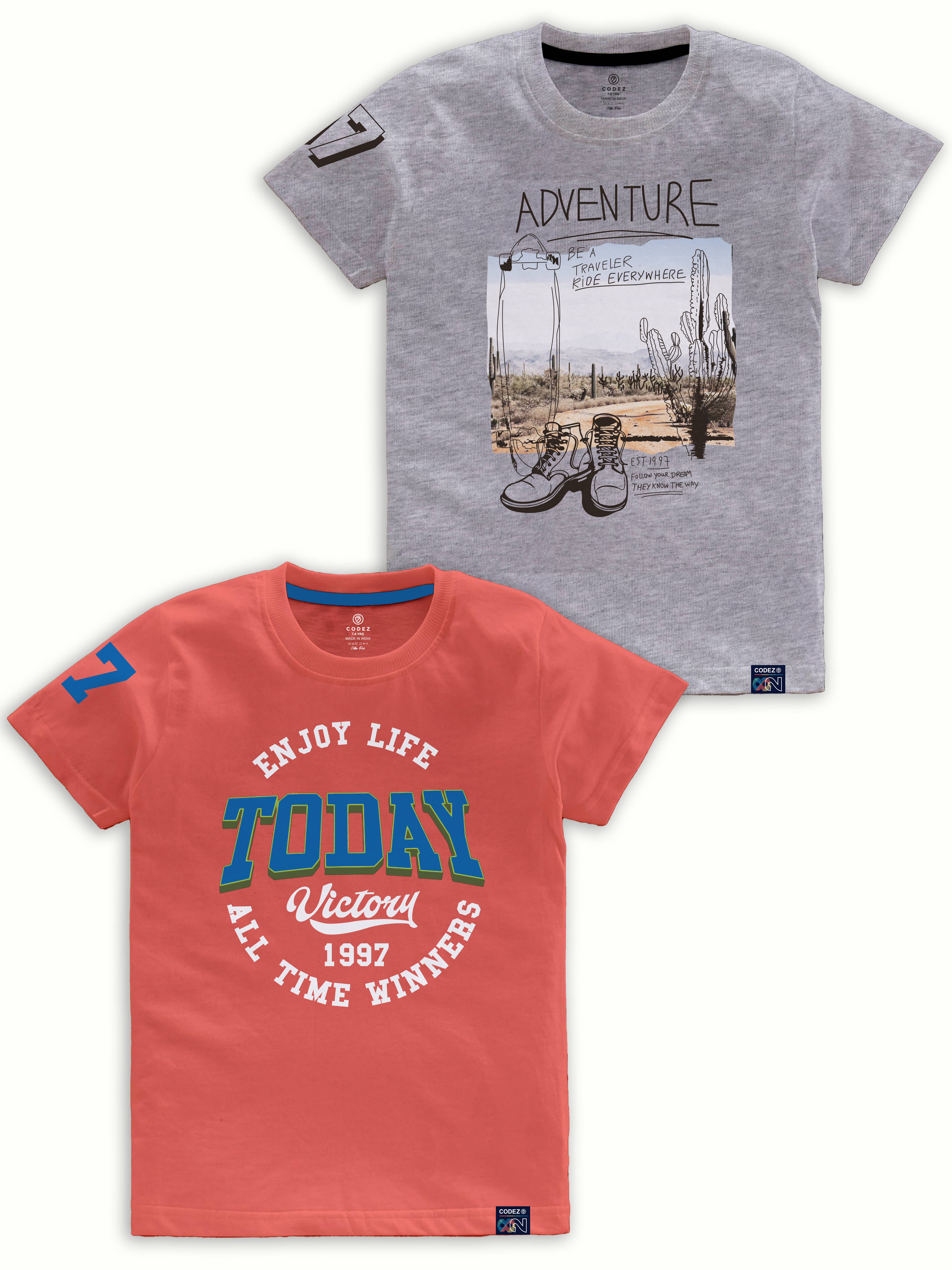     			CODEZ Pack of 1 Boys Cotton Blend T-Shirt ( Multi Color )