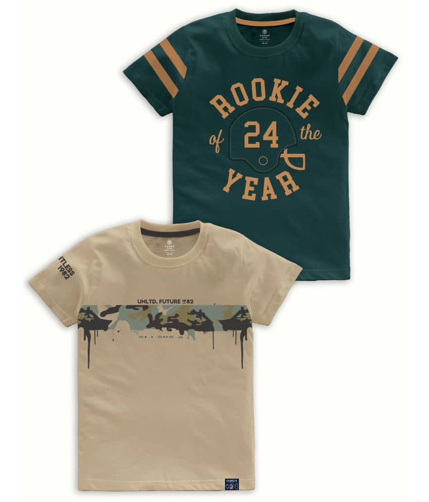 CODEZ Pack of 1 Boys Cotton Blend T-Shirt ( Multi Color )