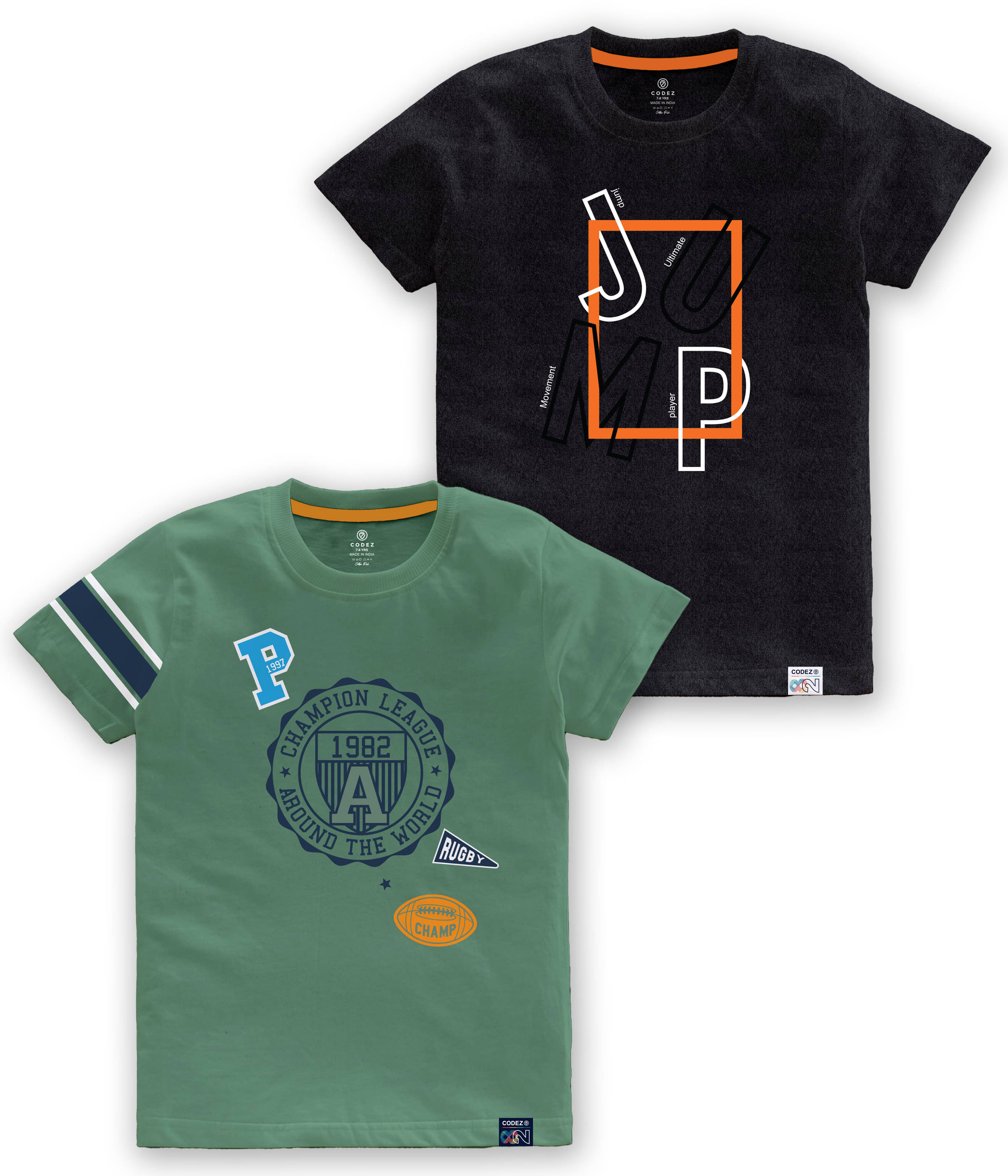     			CODEZ Pack of 3 Boys Cotton Blend T-Shirt ( Multi Color )