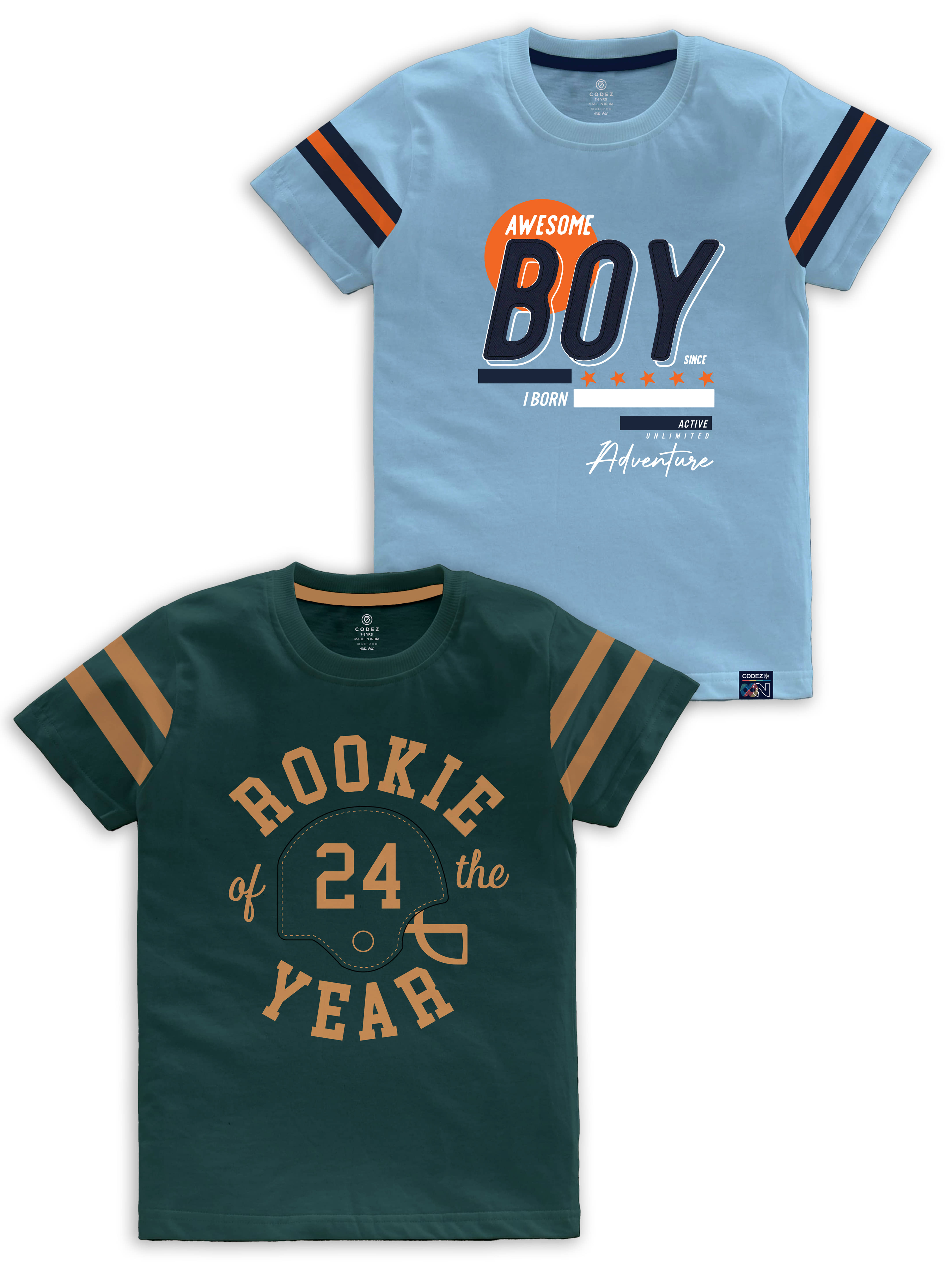 CODEZ Pack of 2 Boys Cotton Blend Polo T-Shirt ( Multi Color )