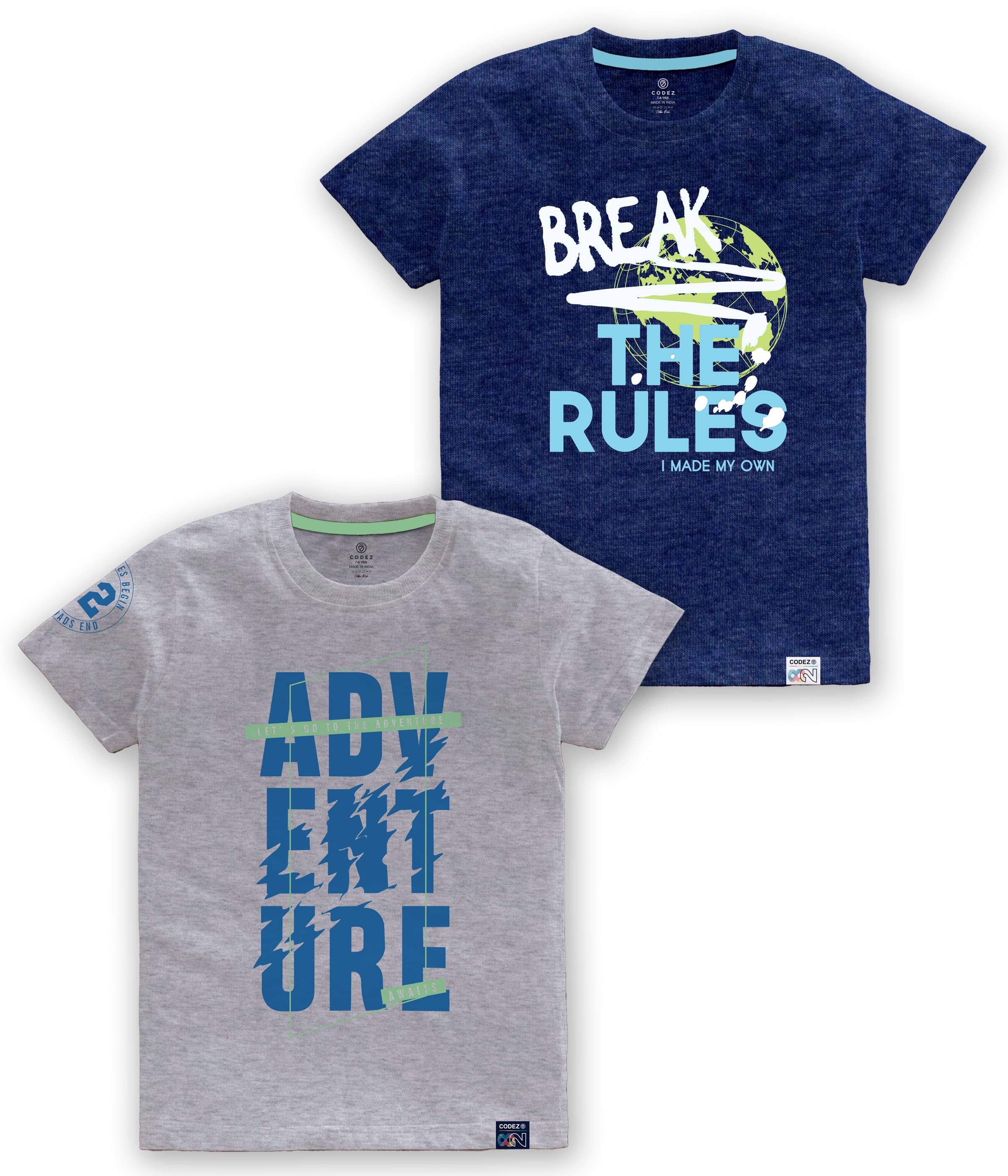     			CODEZ Pack of 2 Boys Cotton Blend T-Shirt ( Multi Color )