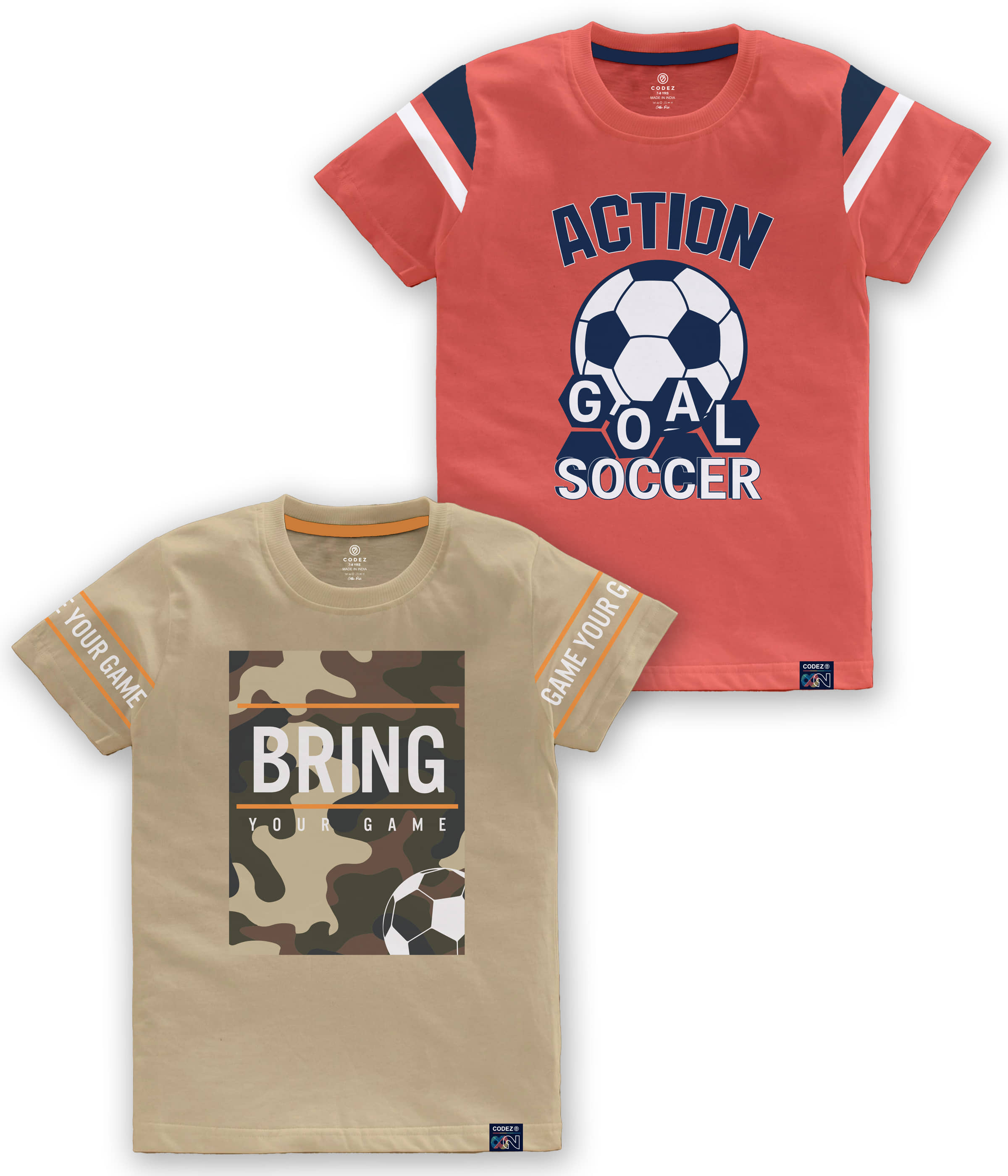CODEZ Pack of 1 Boys Cotton Blend T-Shirt ( Multi Color )