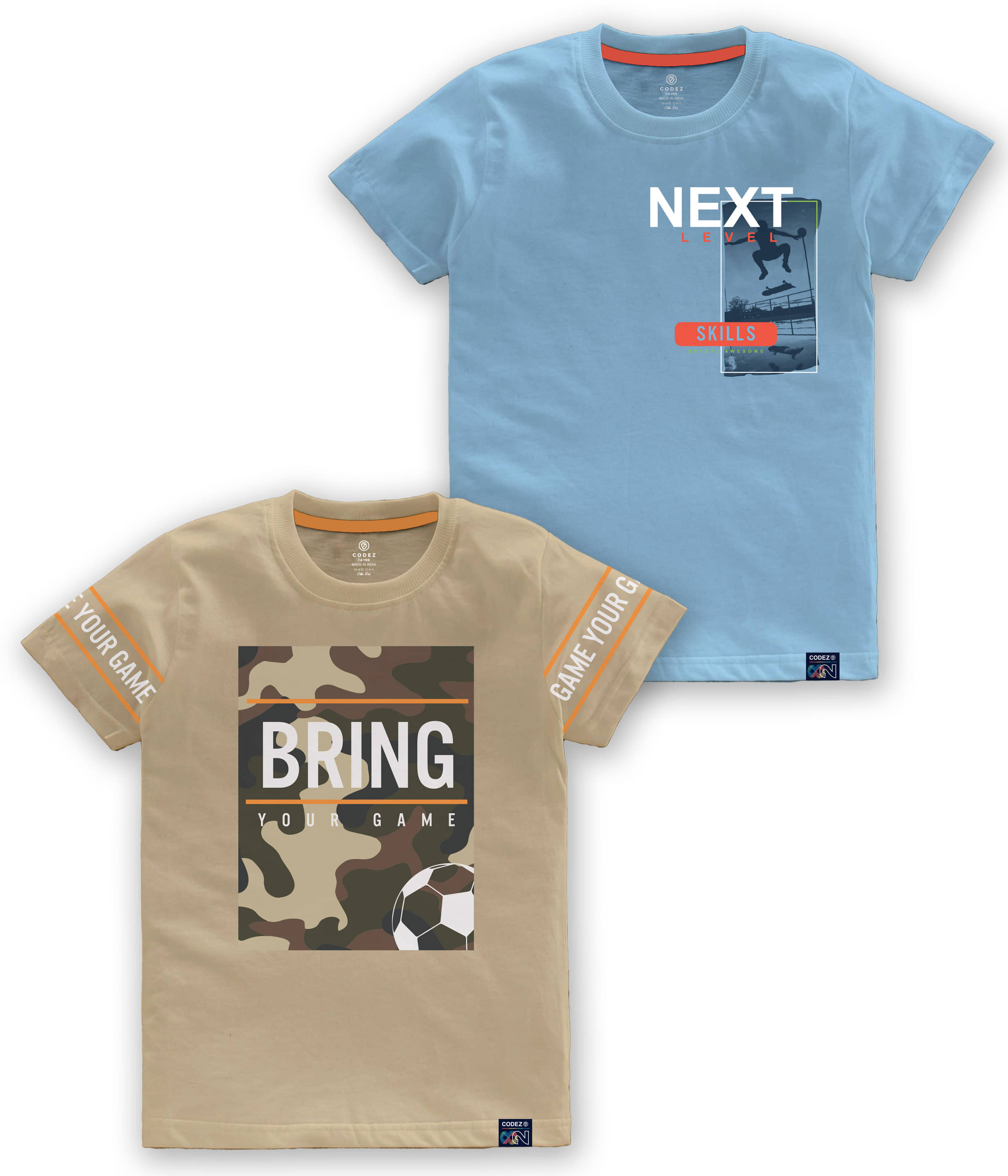 CODEZ Pack of 1 Boys Cotton Blend T-Shirt ( Multi Color )