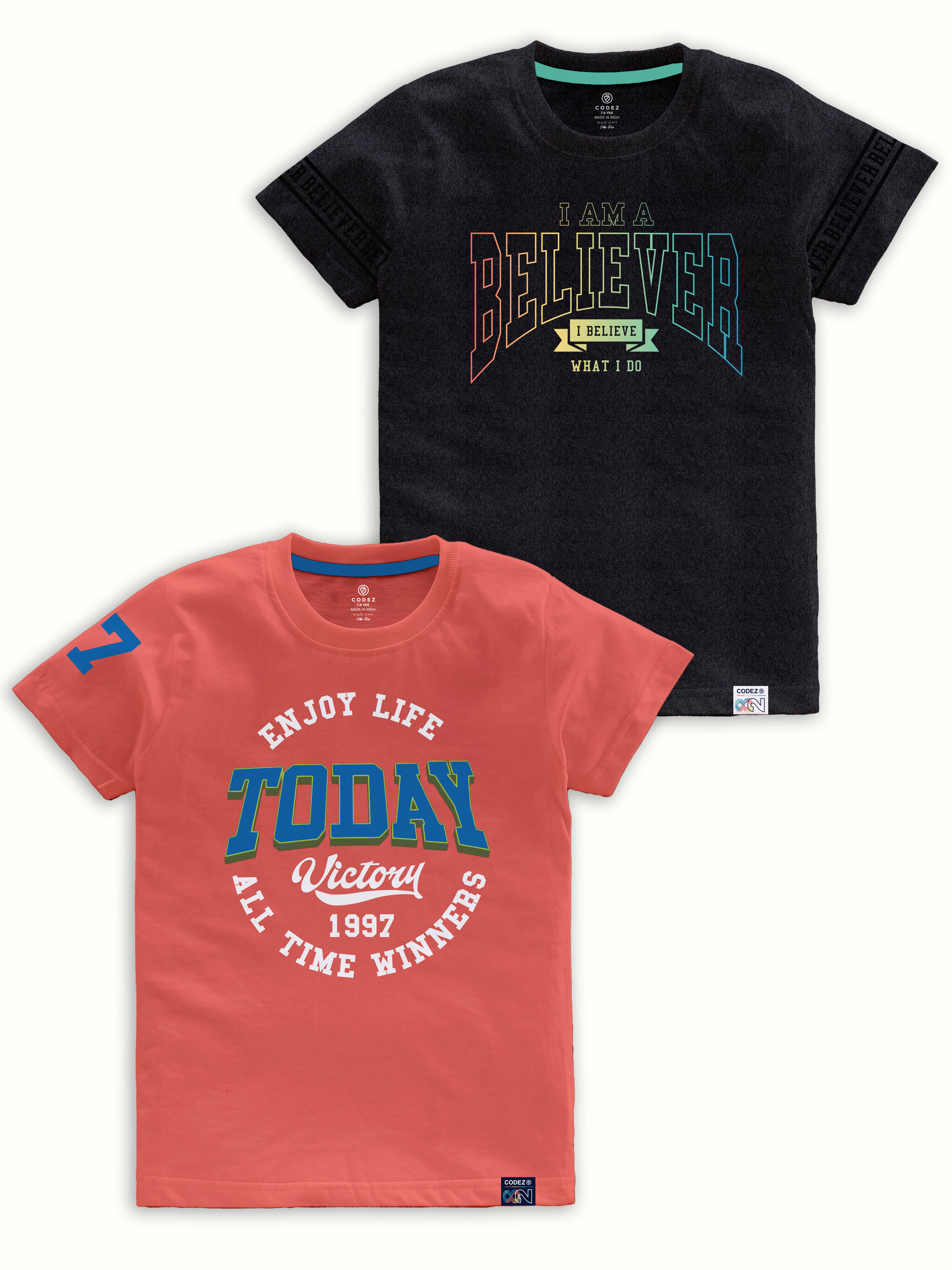     			CODEZ Pack of 1 Boys Cotton Blend T-Shirt ( Multi Color )