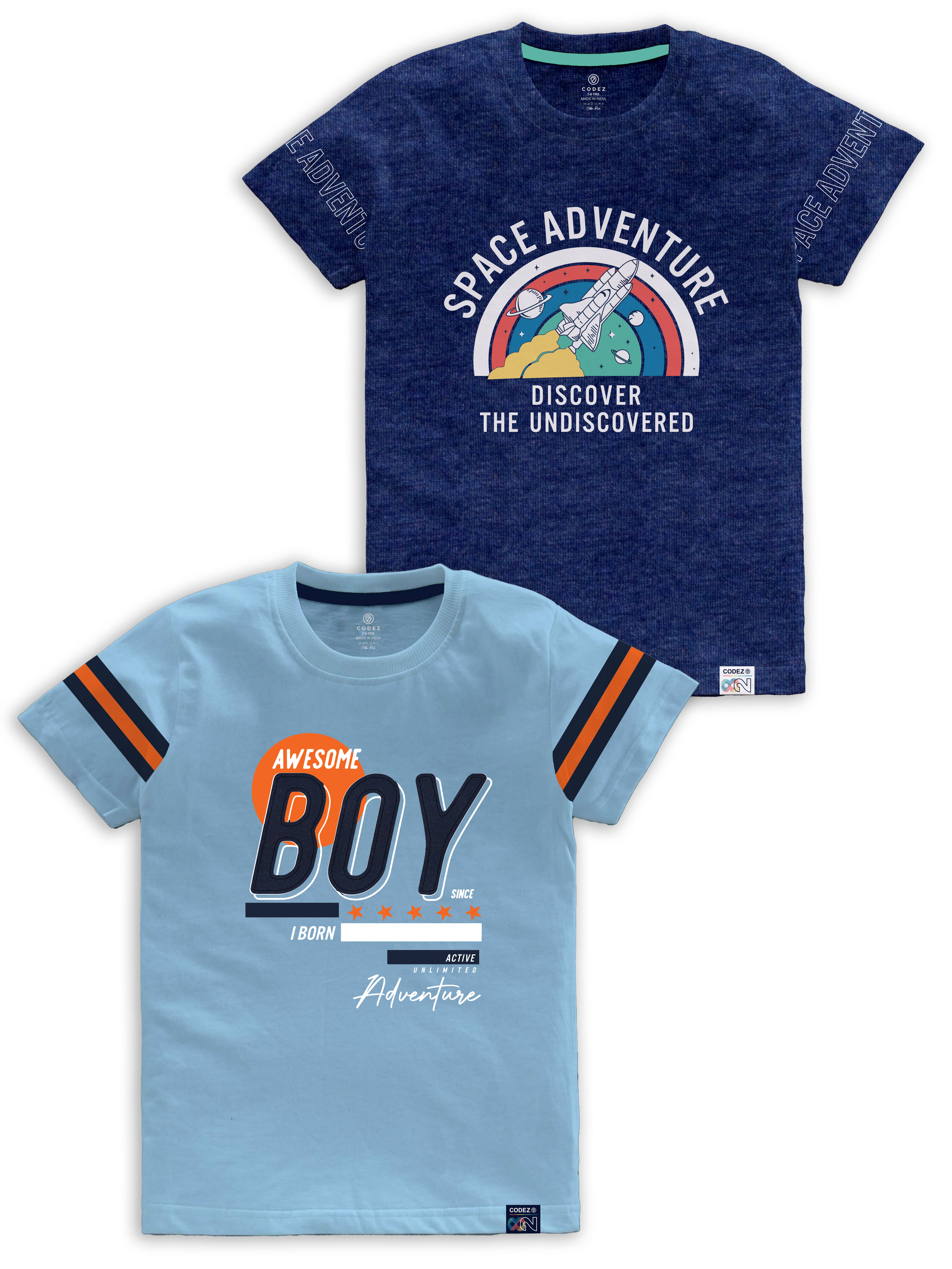 CODEZ Pack of 1 Boys Cotton Blend T-Shirt ( Multi Color )