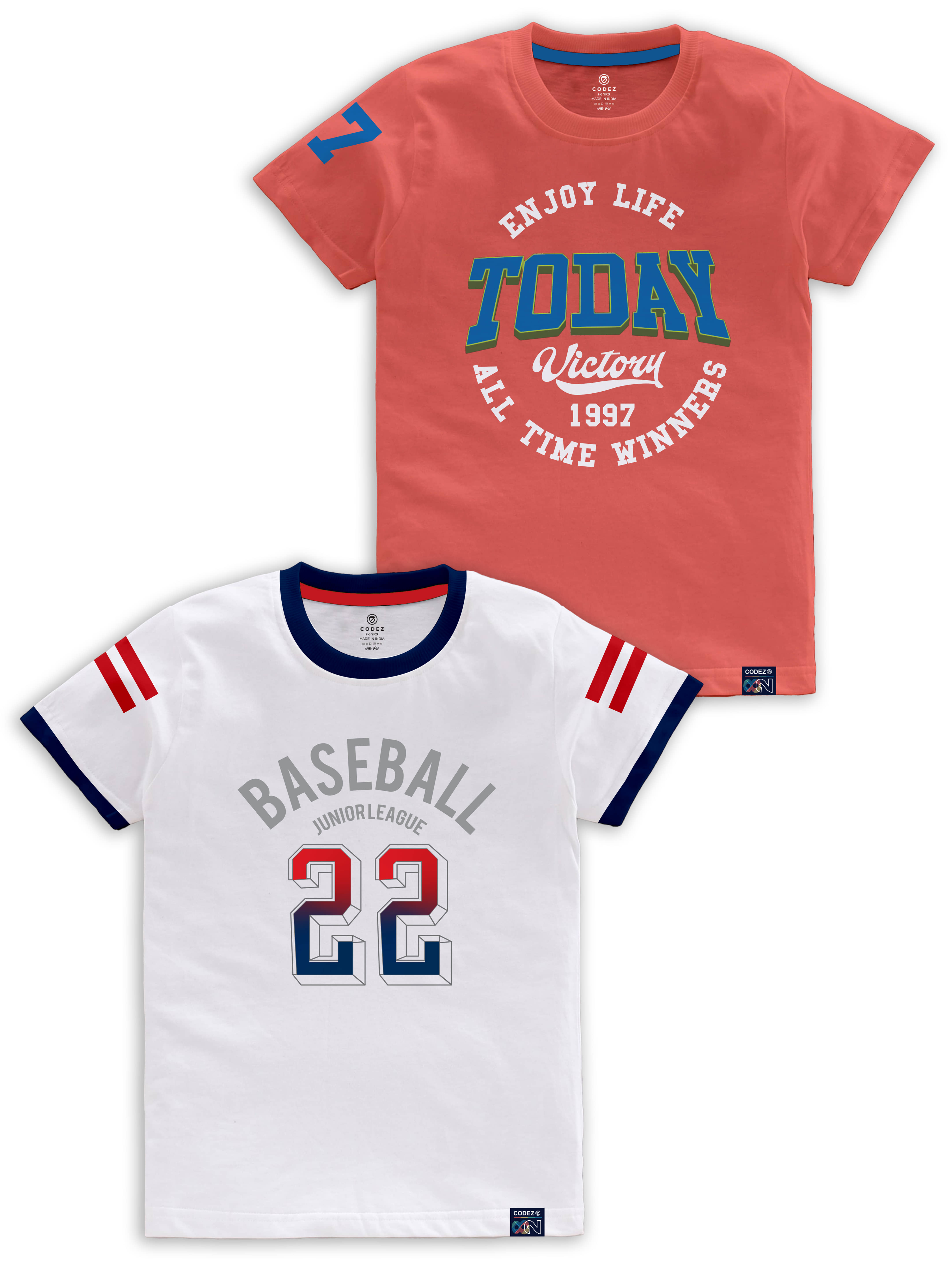 CODEZ Pack of 1 Boys Cotton Blend T-Shirt ( Multi Color )