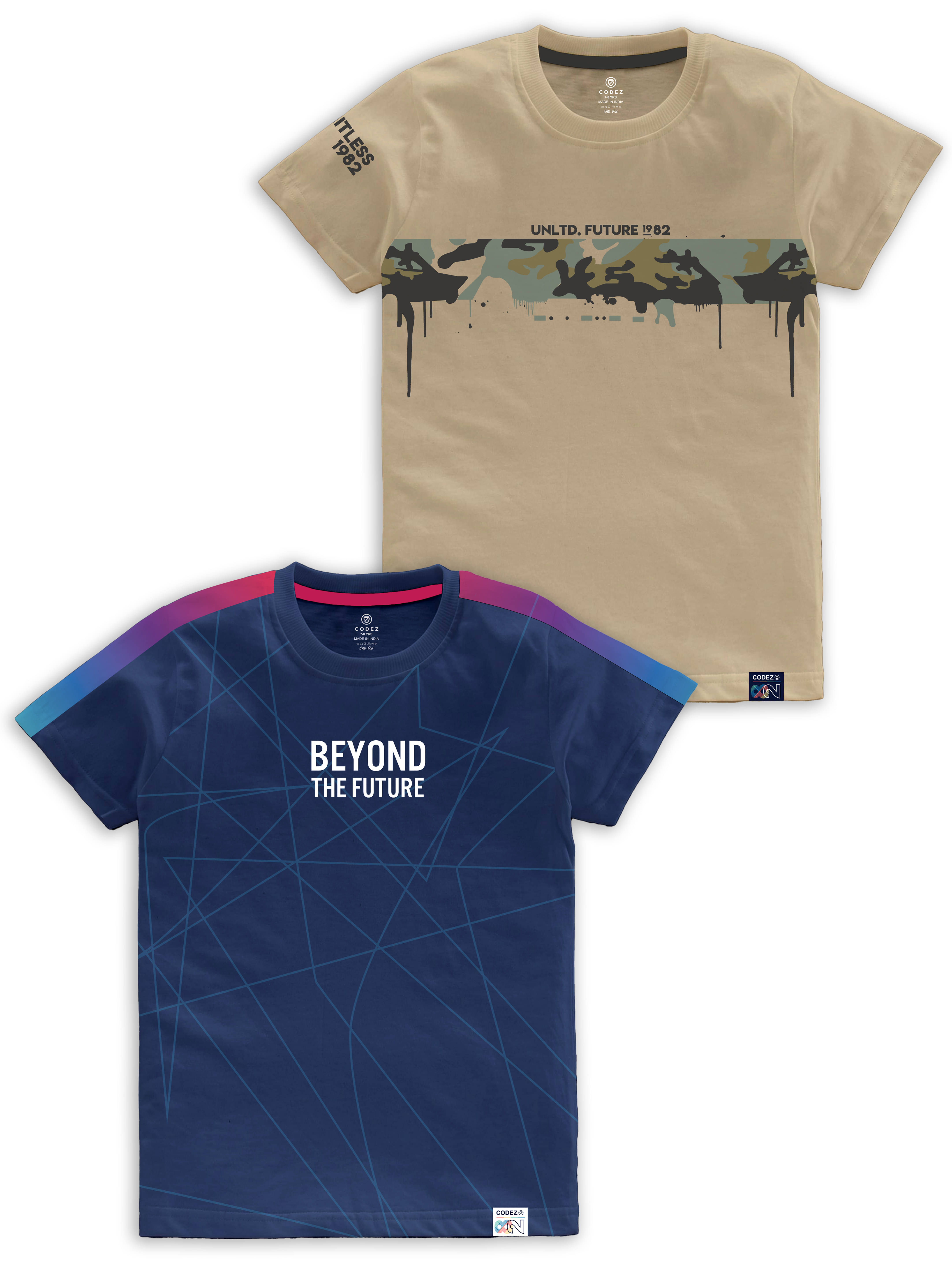     			CODEZ Pack of 1 Boys Cotton Blend T-Shirt ( Multi Color )