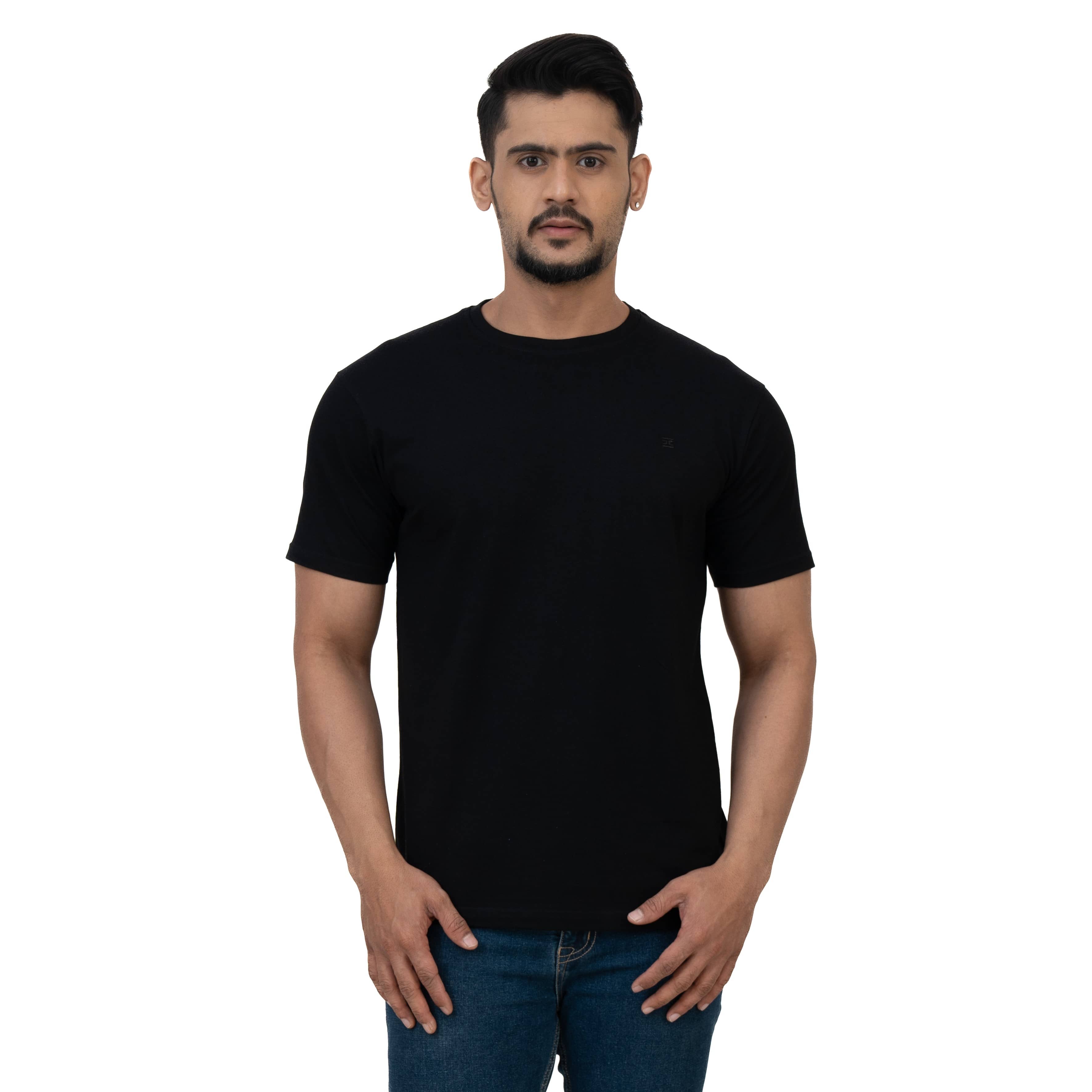 Cotstyle Pack of 1 Cotton Regular Fit Men's T-Shirt ( Black )