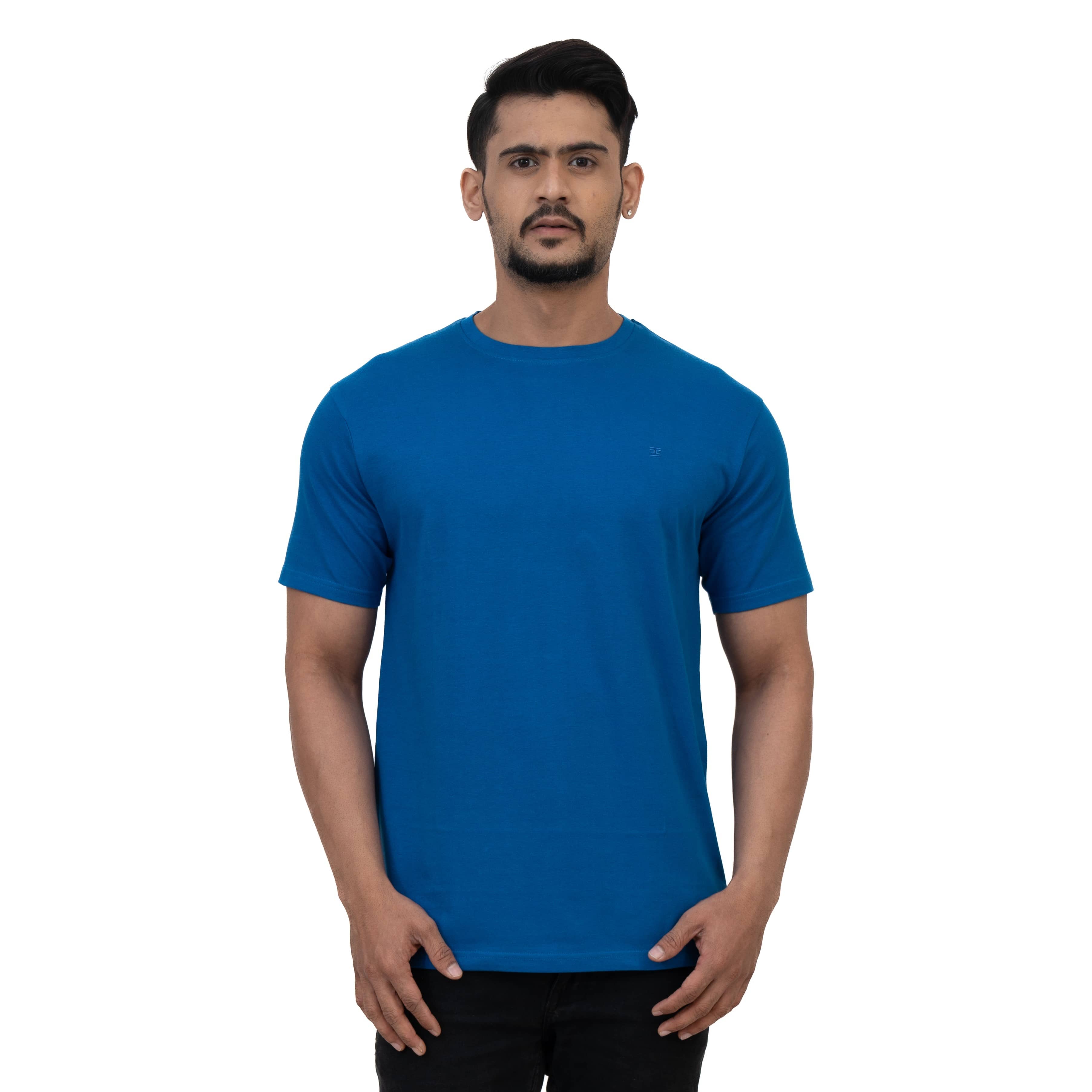 Cotstyle Pack of 1 Cotton Regular Fit Men's T-Shirt ( Blue )