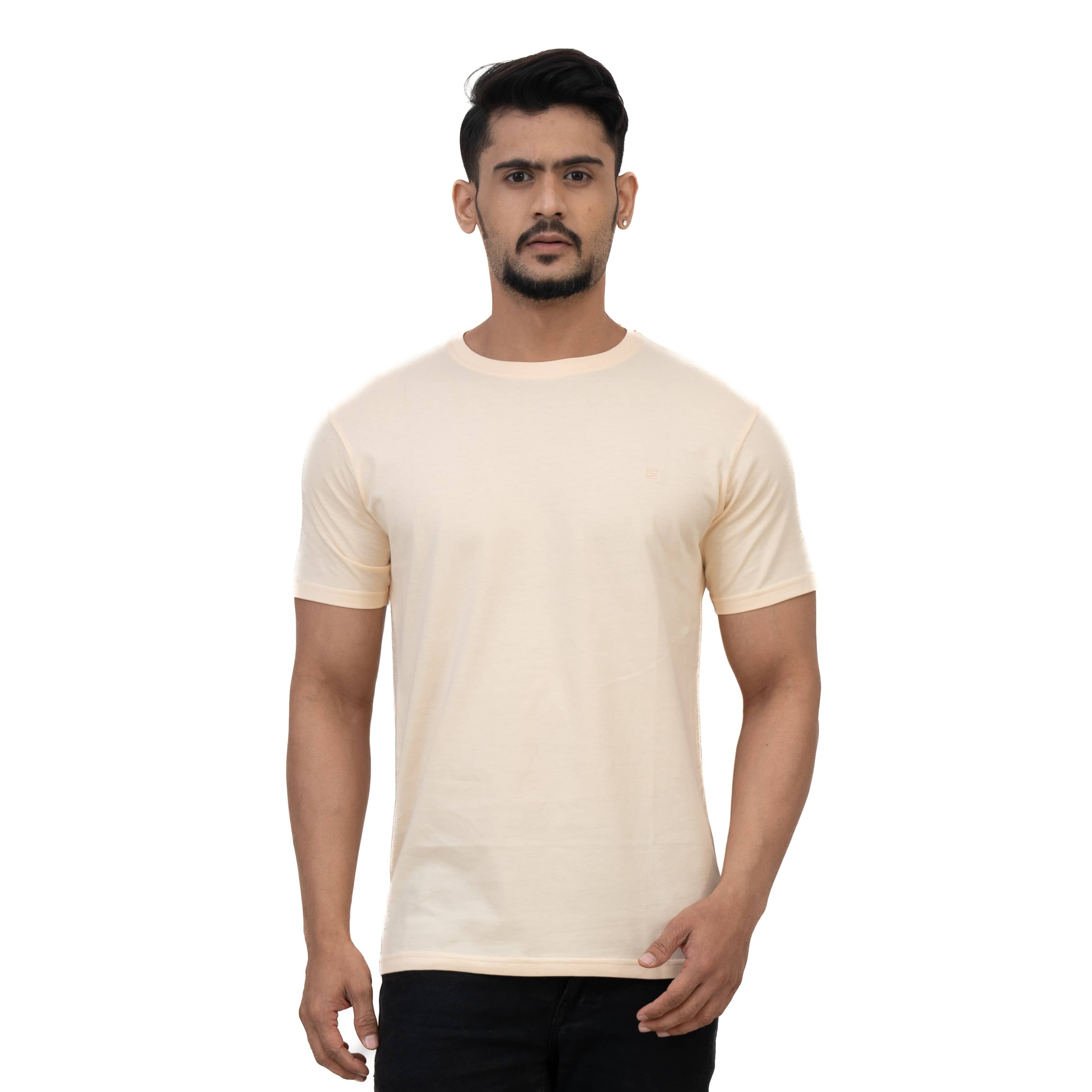 Cotstyle Pack of 1 Cotton Regular Fit Men's T-Shirt ( Peach )