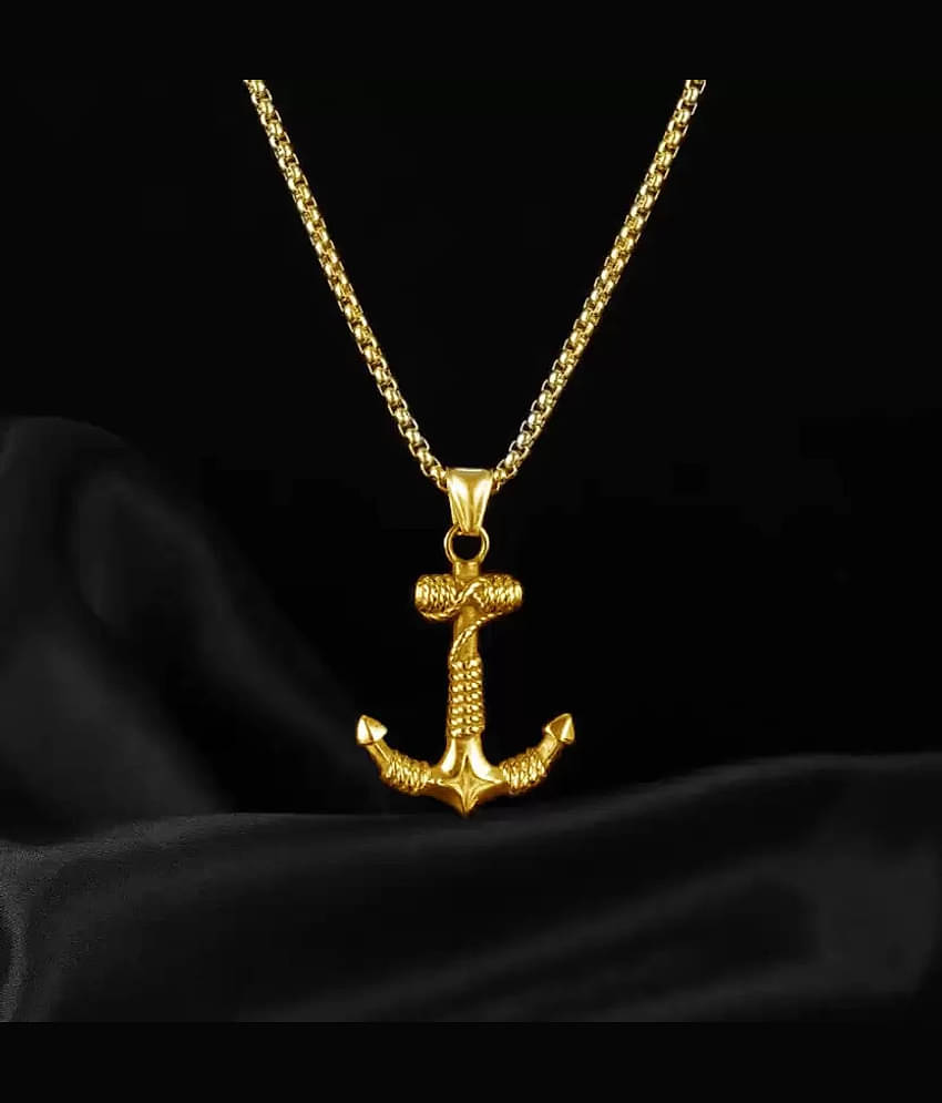 Fashion Frill Golden Men Chain for Boys and Man Long Stylish Chain Pendant Silver Plated Alloy Chain