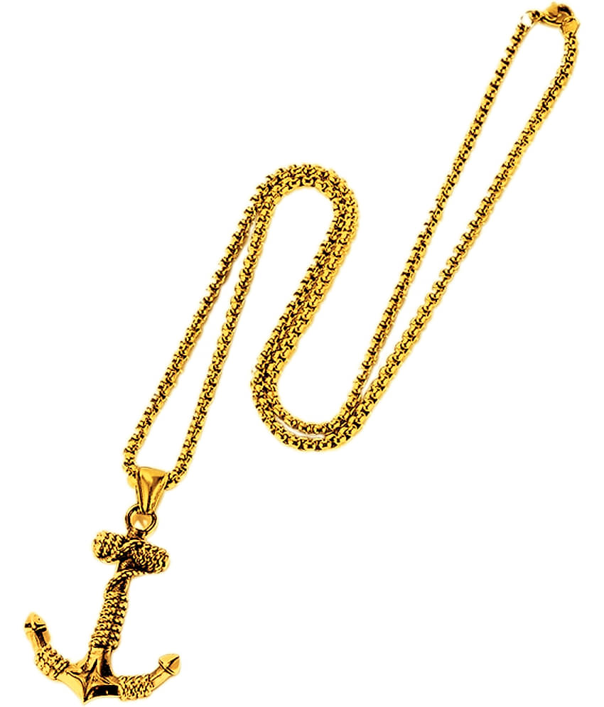 Fashion Frill Golden Men Chain for Boys and Man Long Stylish Chain Pendant Silver Plated Alloy Chain