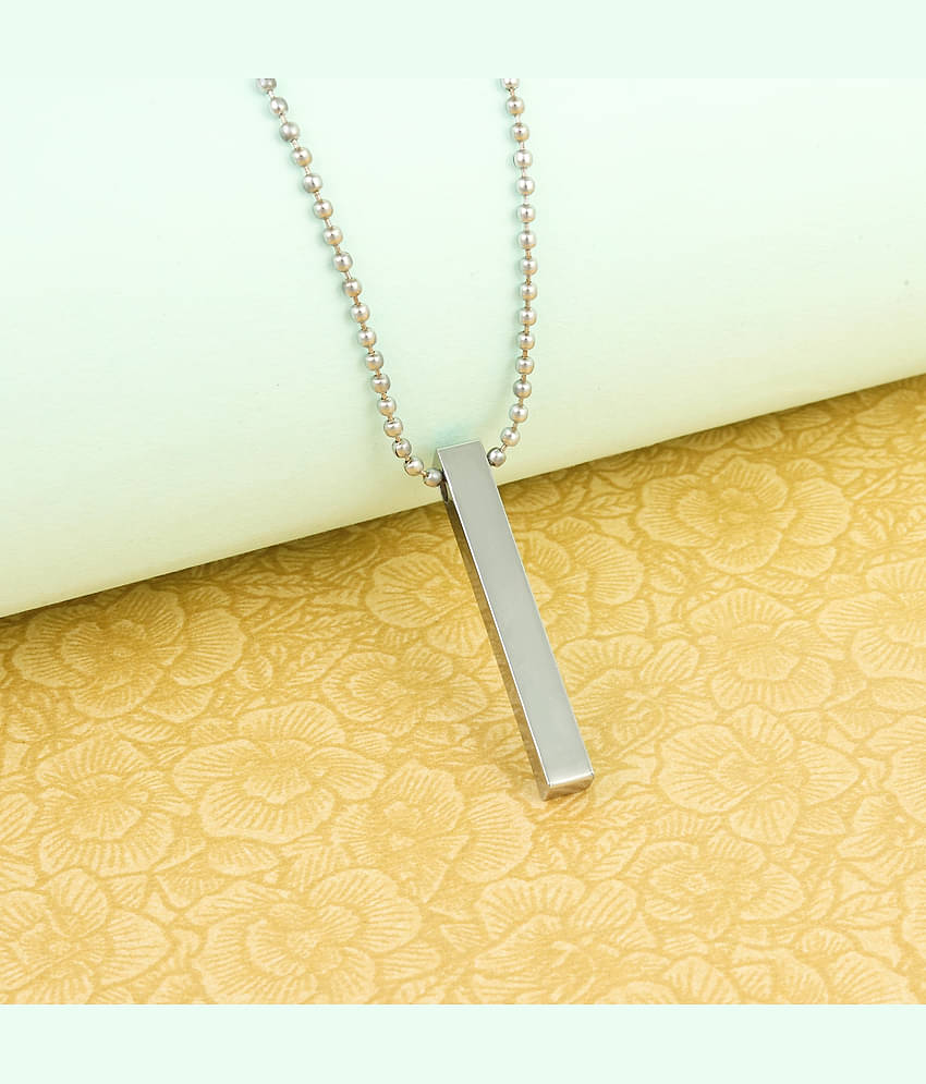 Fashion Frill Silver Chain For Men Chain Stylish Silver Chain For Boys Bar Pendant Locket Silver Plated Stainless Steel Chain