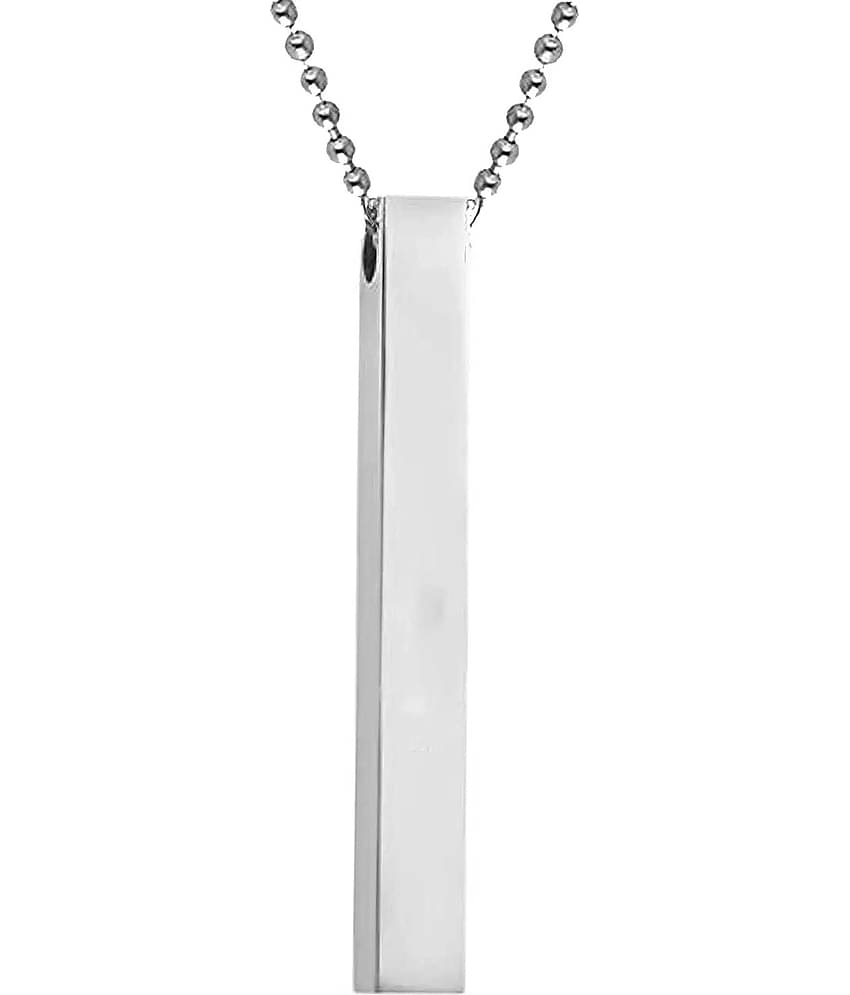 Fashion Frill Silver Chain For Men Chain Stylish Silver Chain For Boys Bar Pendant Locket Silver Plated Stainless Steel Chain