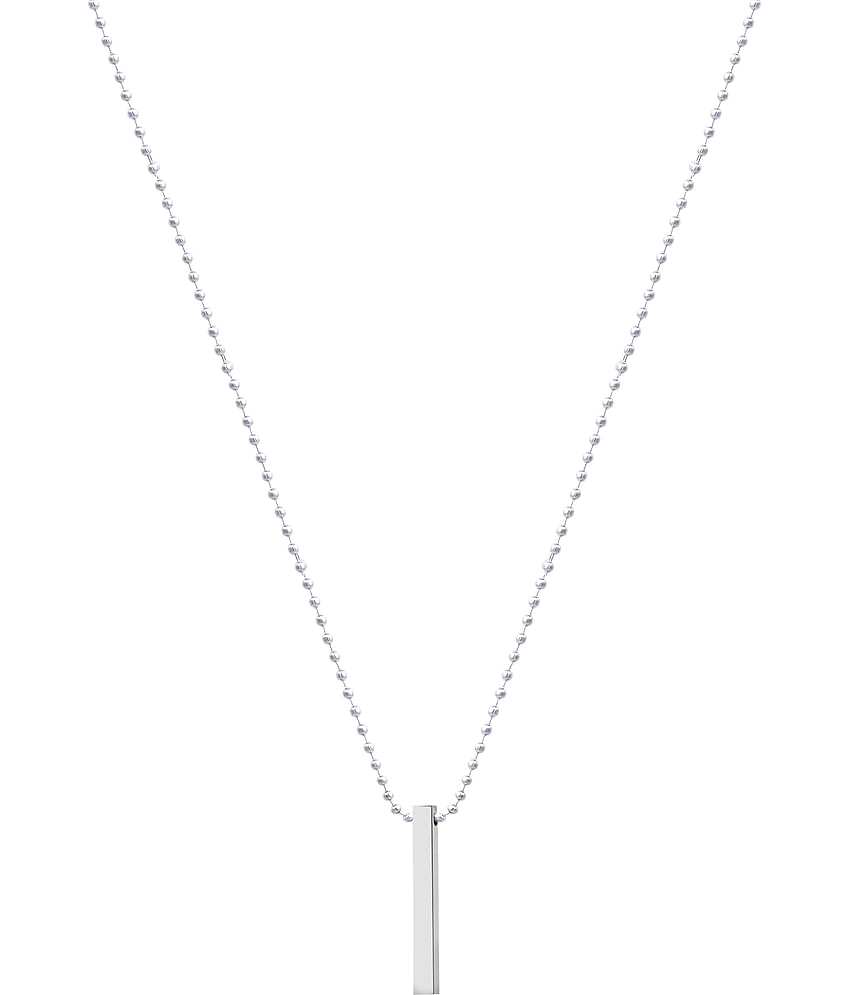 Fashion Frill Silver Chain For Men Chain Stylish Silver Chain For Boys Bar Pendant Locket Silver Plated Stainless Steel Chain