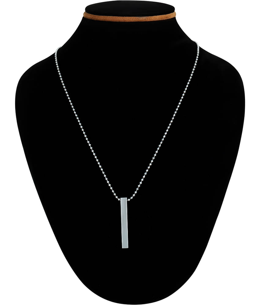 Fashion Frill Silver Chain For Men Chain Stylish Silver Chain For Boys Bar Pendant Locket Silver Plated Stainless Steel Chain