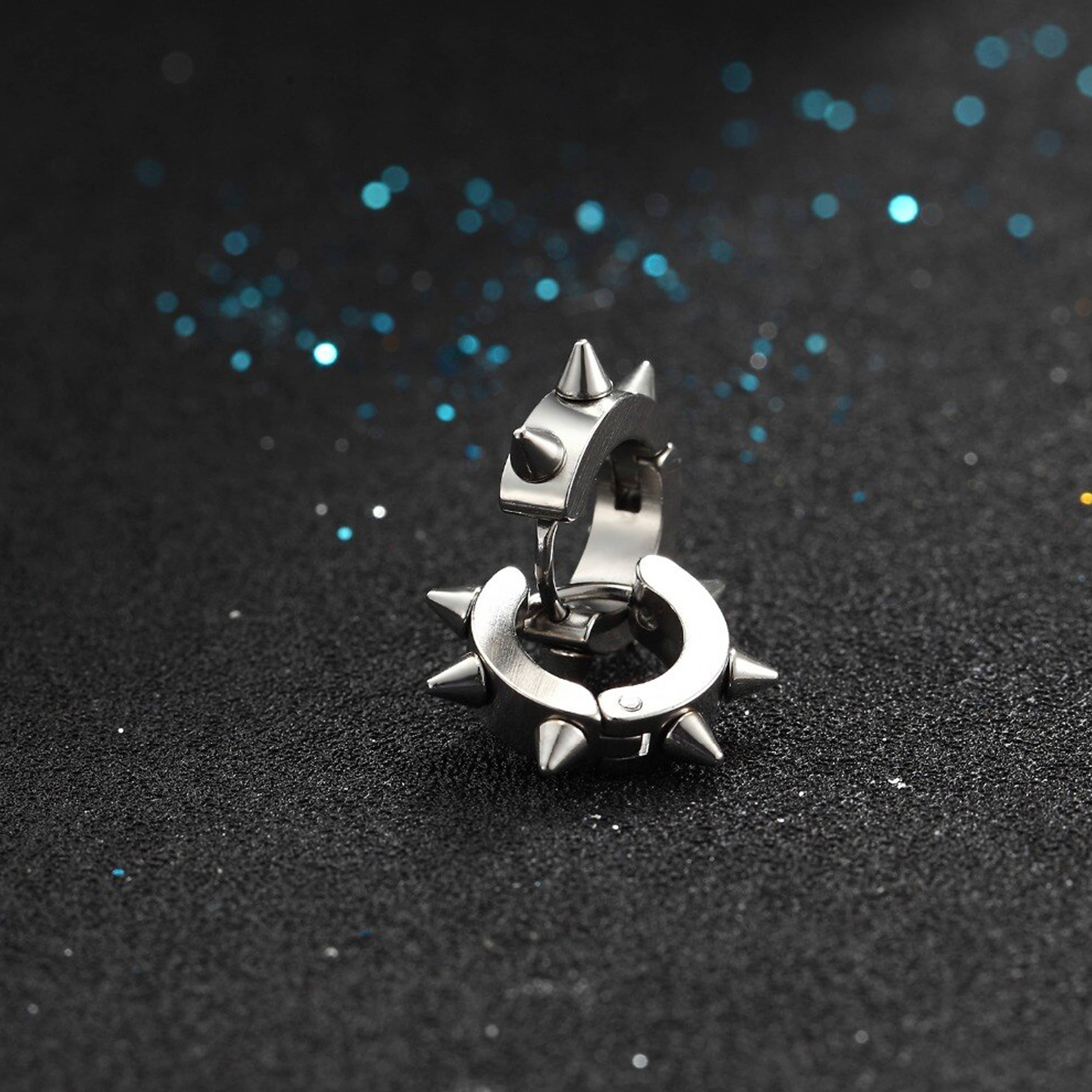     			Fashion Frill Spikes Earrings For Women Silver Stylish Drop Earrings For Men Boys Anniversary Gift Jewellery accoseries
