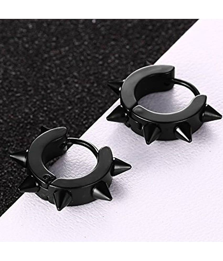 Fashion Frill Spikes Earrings Women Black Stylish Drop Earrings For Men Boys Anniversary Gift Jewellery accoseries - Earrings | Buy online on ZillyBuy