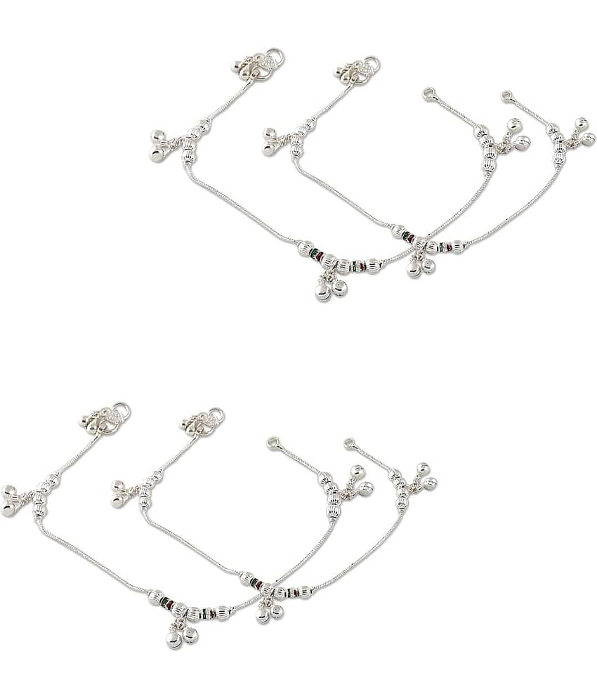 HEER COLLECTION - Silver Anklets ( Pack of 2 ) - Anklets | Buy online on ZillyBuy