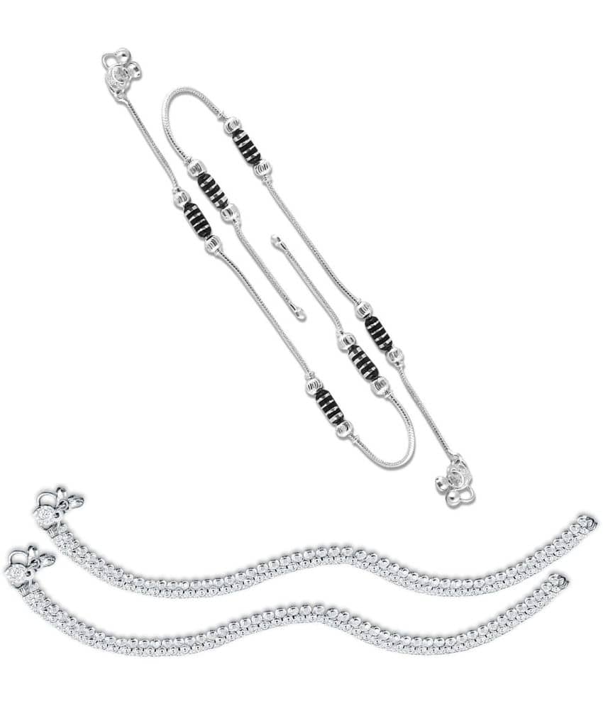 HEER COLLECTION - Silver Anklets ( Pack of 2 ) - Anklets | Buy online on ZillyBuy