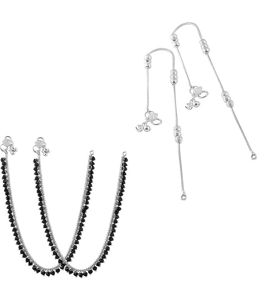 HEER COLLECTION - Silver Anklets ( Pack of 2 ) - Anklets | Buy online on ZillyBuy