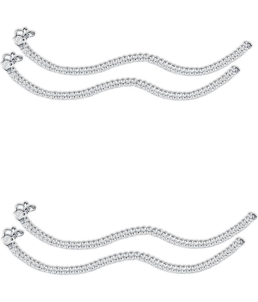 HEER COLLECTION - Silver Anklets ( Pack of 2 ) - Anklets | Buy online on ZillyBuy