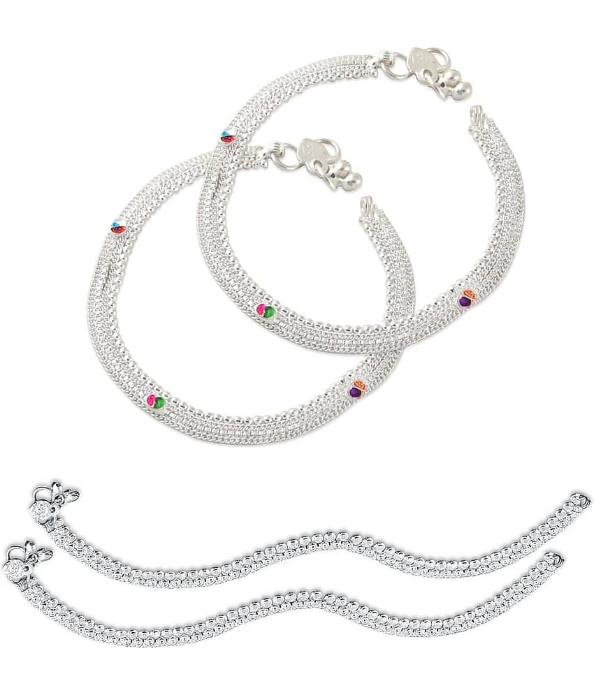 HEER COLLECTION - Silver Anklets ( Pack of 2 ) - Anklets | Buy online on ZillyBuy