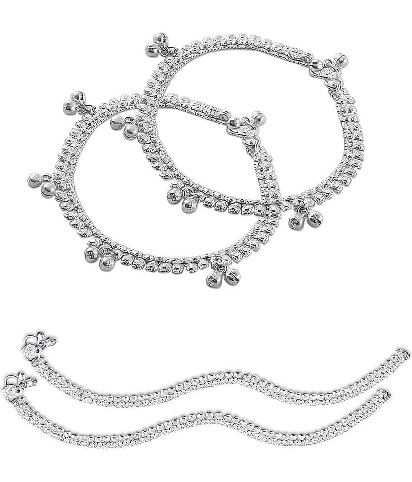 HEER COLLECTION - Silver Anklets ( Pack of 2 ) - Anklets | Buy online on ZillyBuy